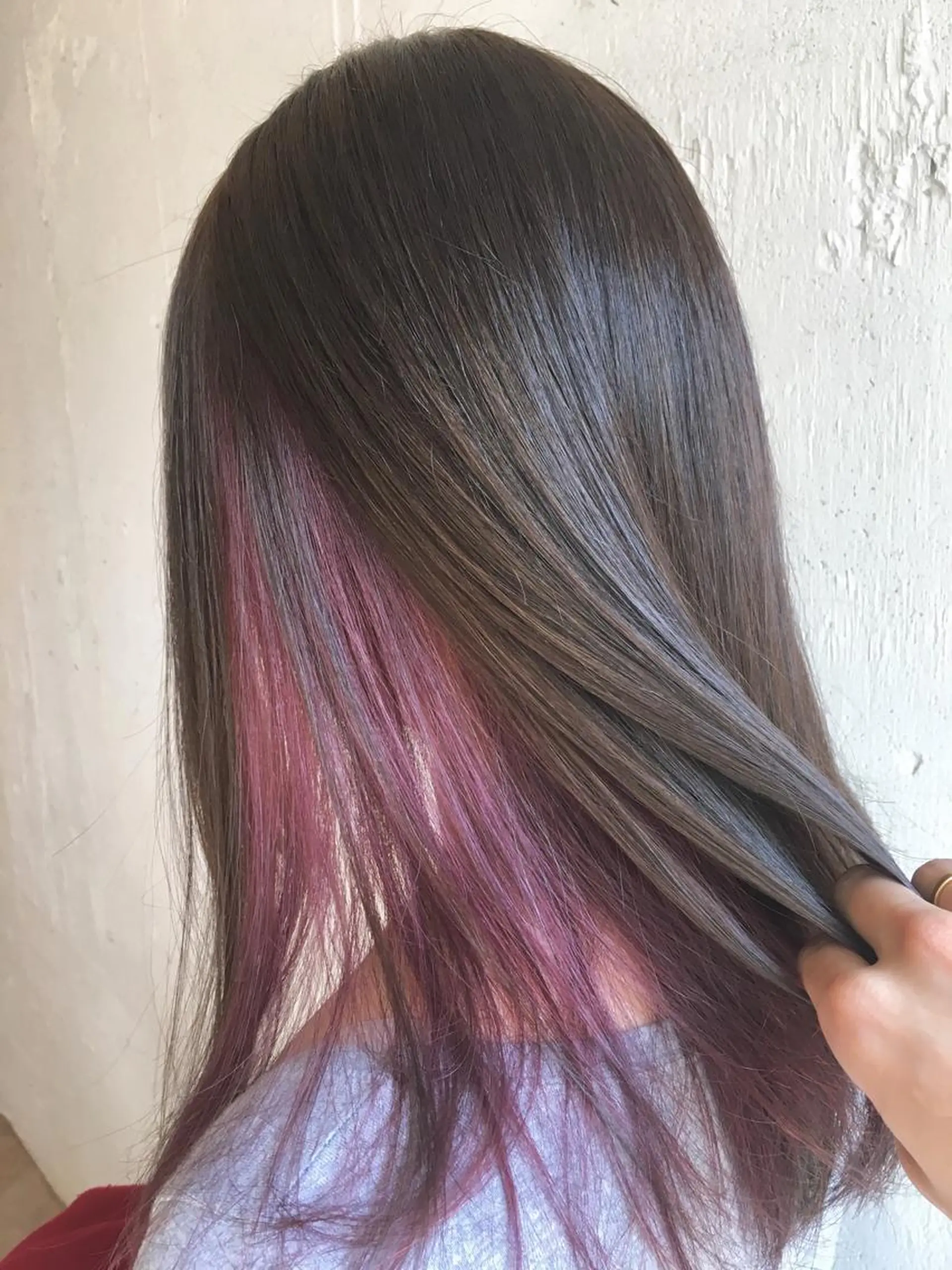 ロング カラー グレージュ インナーカラー ピンクカラー ピンクパープル パープルカラー カット ヘアカラー トリートメント 💈平島 拓也💈のヘアスタイル