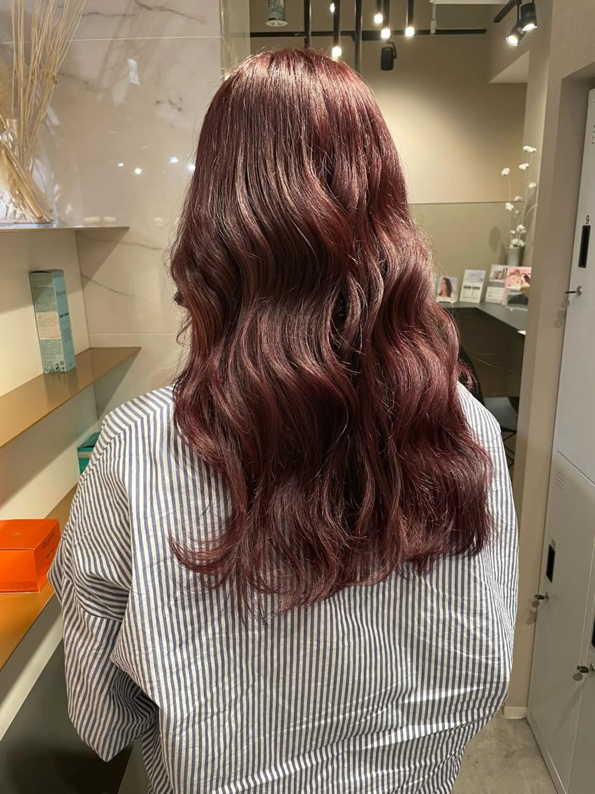 ロング カラー ブラウンカラー ピンクカラー ピンクブラウン メンズ特化⚜️ 藤原あずさのヘアスタイル