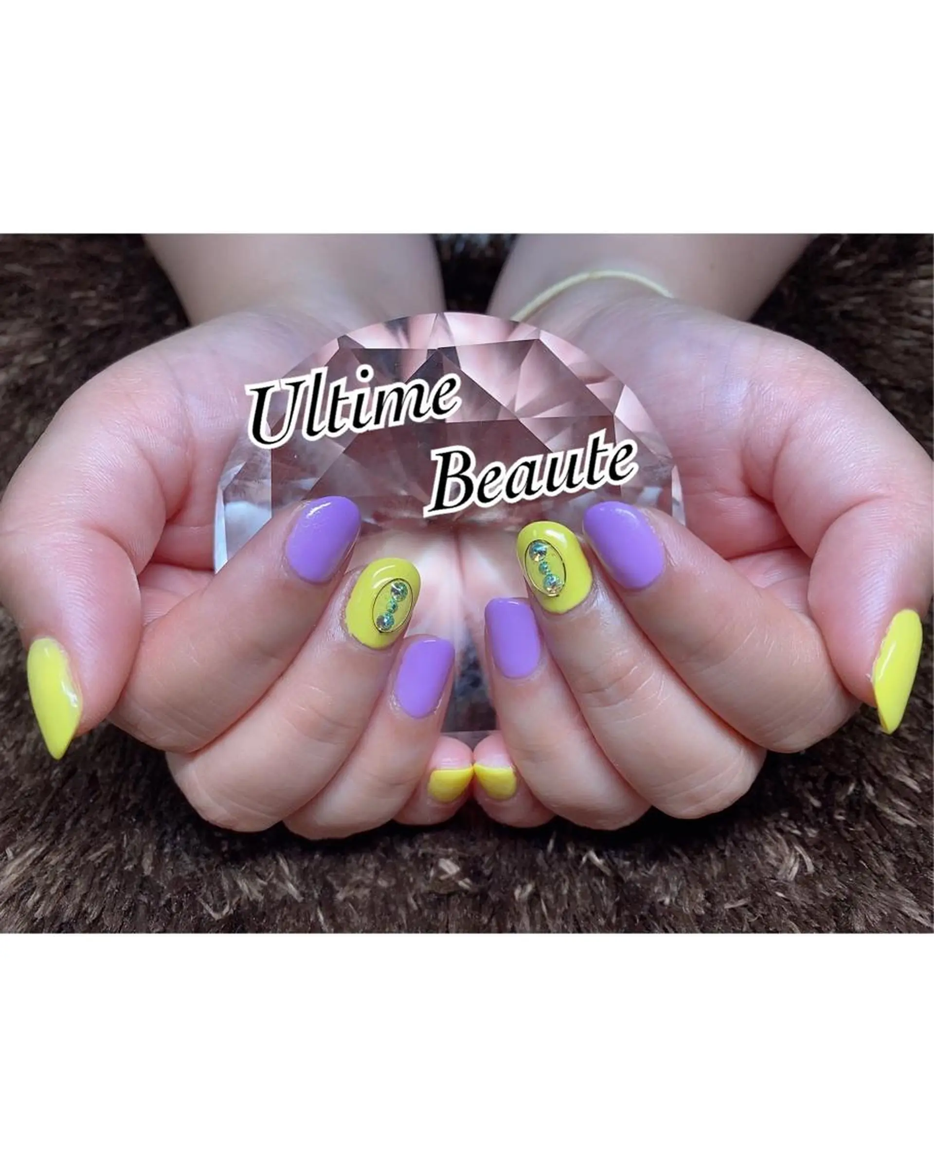 ネイル パステルネイル パープル 黄色 石塚 亜矢加のネイルデザイン