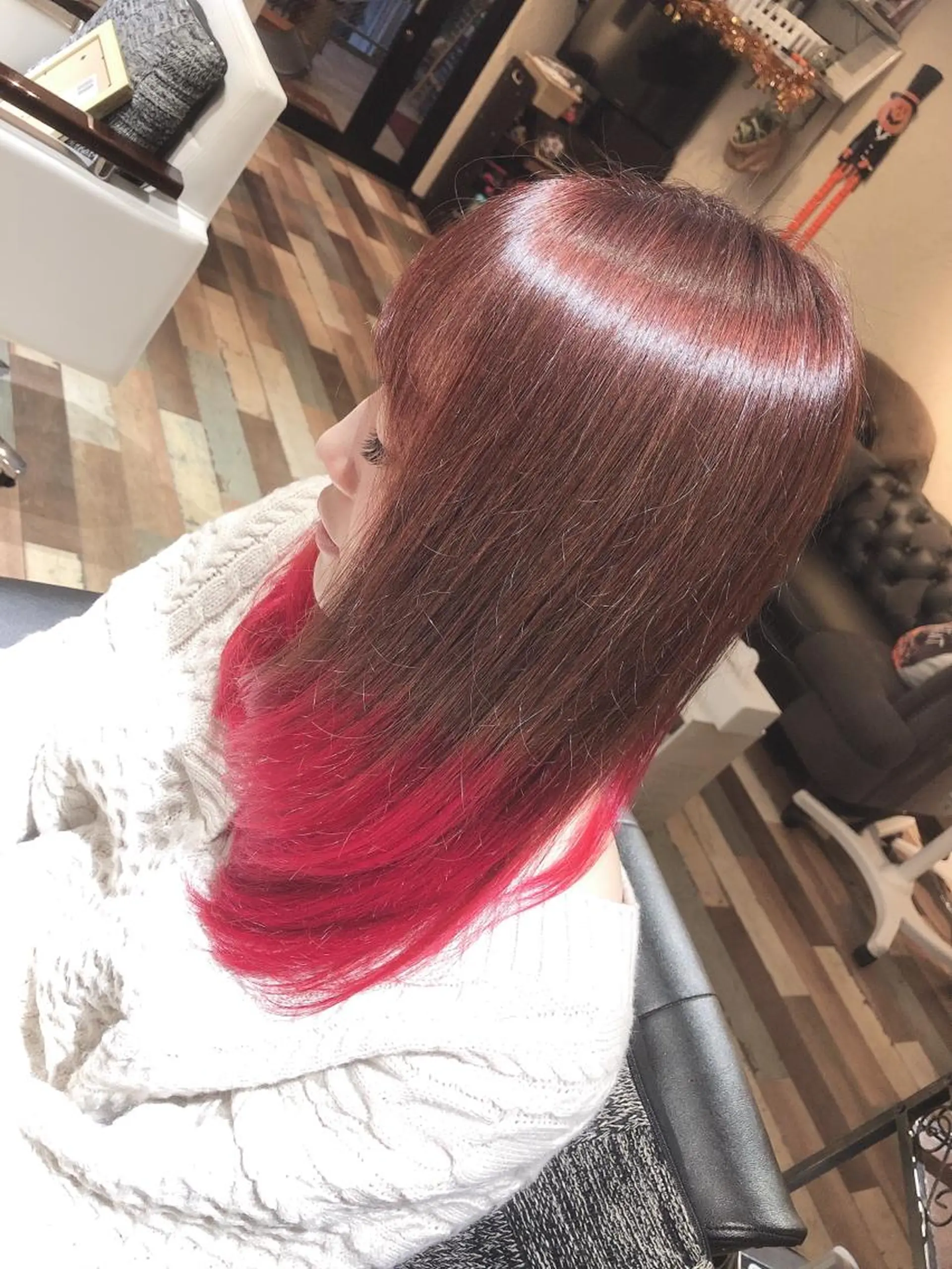 ロング カラー バレイヤージュ ベージュカラー ブリーチ グラデーションカラー ピンクカラー ヘアカラー トリートメント 美容歴１８年以上🌈 山口のヘアスタイル