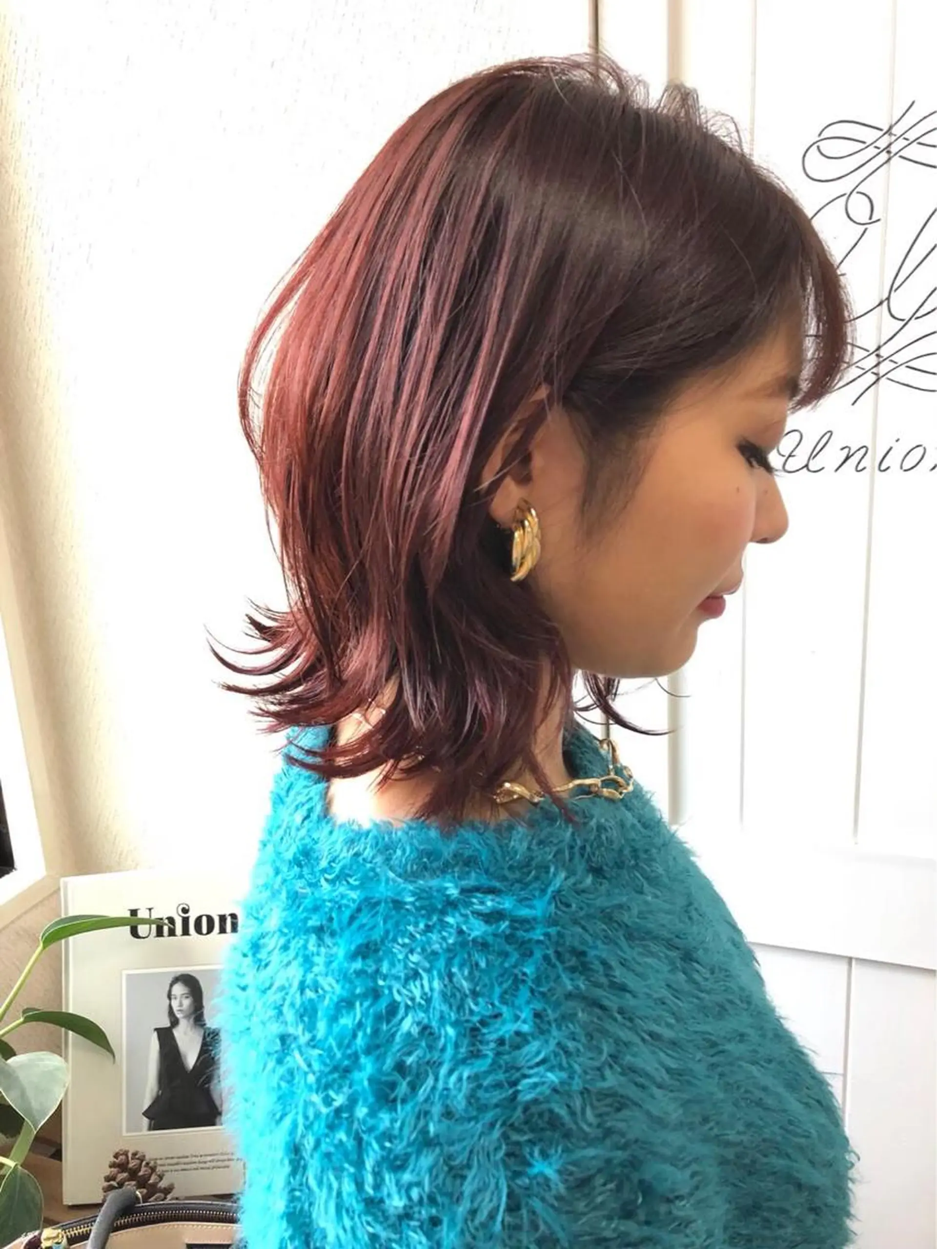 ミディアム カラー ブリーチ ハイトーンカラー ピンクカラー 小木曽智美 /ボブ/ショートのヘアスタイル