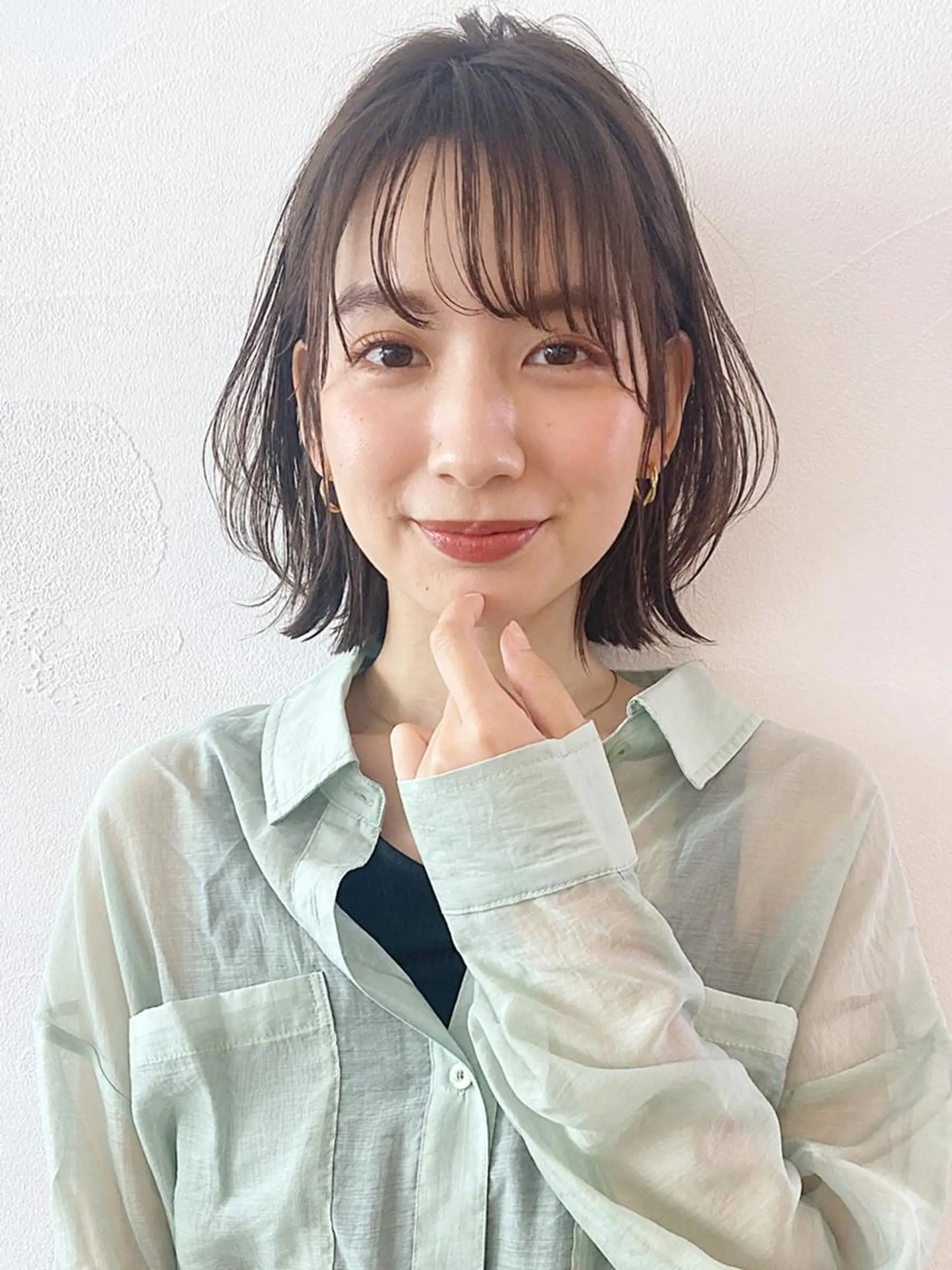ショート カラー パーマ ヘアアレンジ ボブ 外ハネヘア ストレートパーマ ITbyALBUM 中野店のヘアスタイル