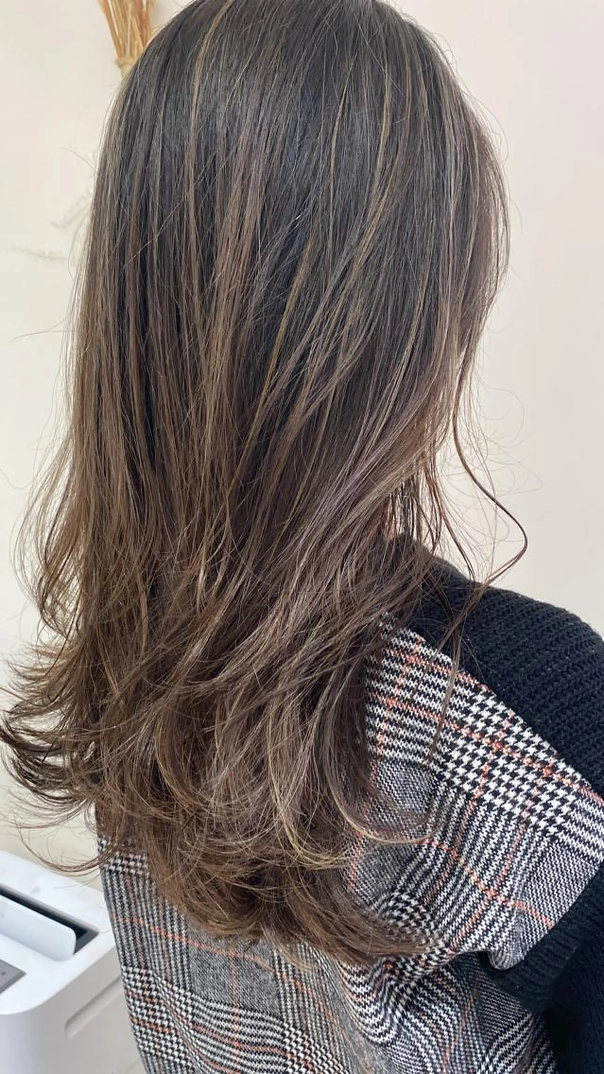 ロング カラー ベージュカラー ハイライトカラー ハイライト 細めハイライト🩶 ボブ/レイヤーカットのヘアスタイル