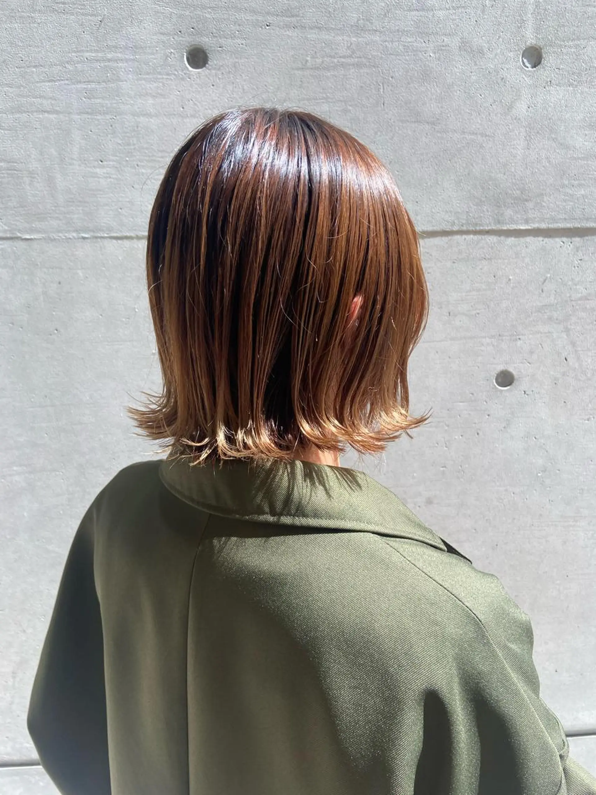 ショート 切りっぱなしボブ ボブ なつめ🐶ショート ベージュカラーのヘアスタイル