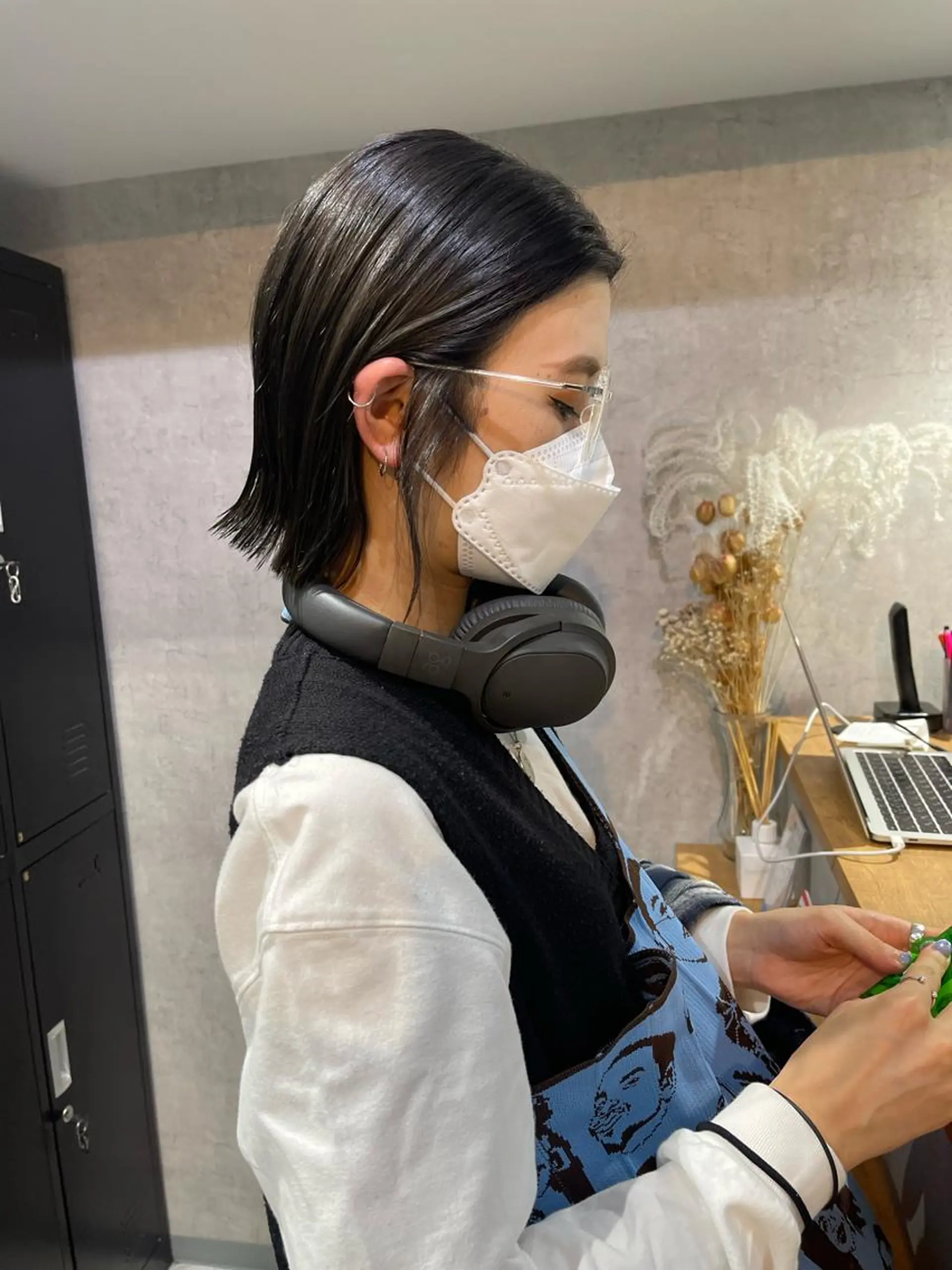 ショート カラー ヘアアレンジ ボブ 外ハネヘア カット ヘアカラー 松井那津子 /ハイライトブリーチのヘアスタイル