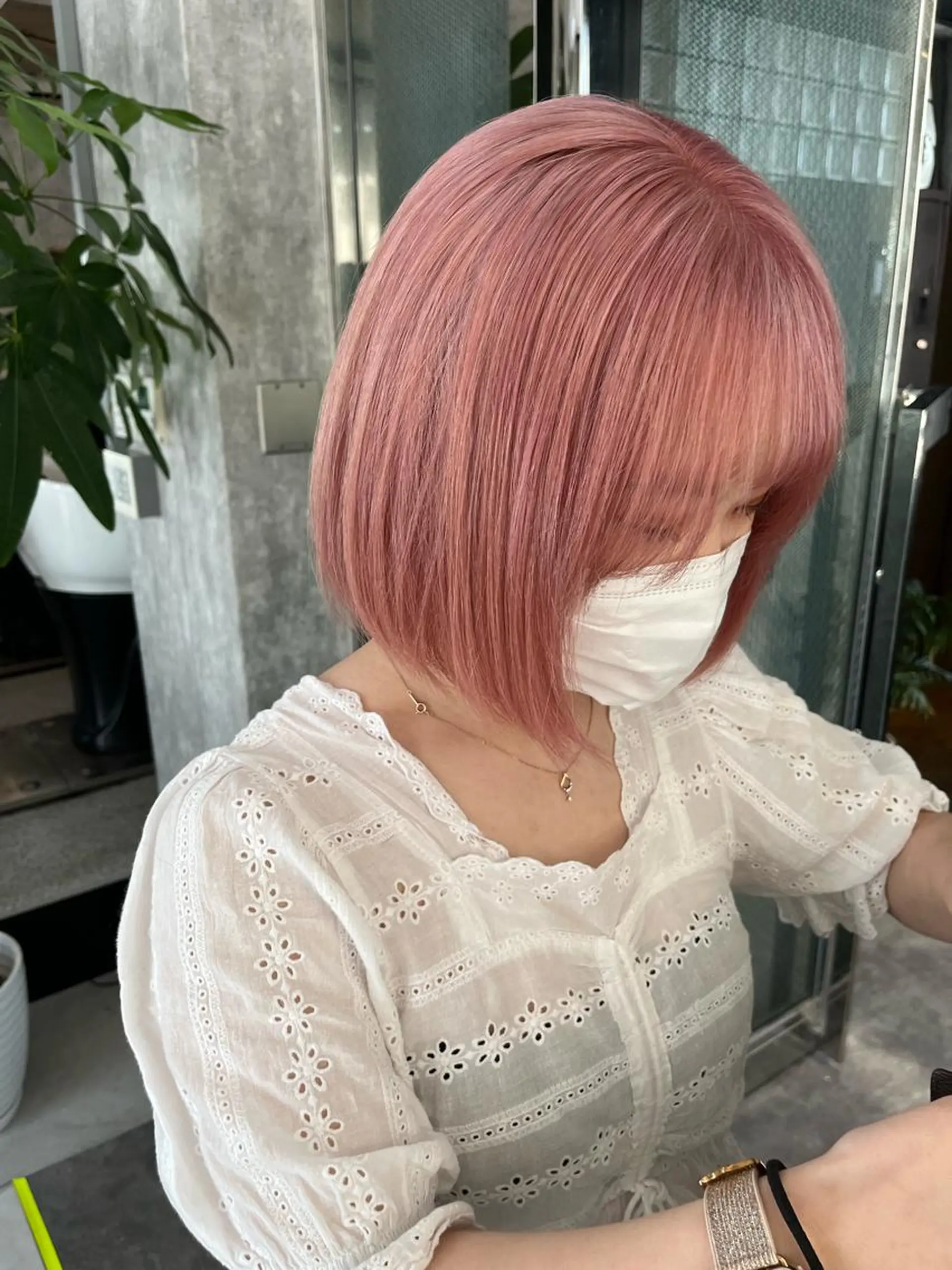 ショート カラー ピンクカラー ヘアカラー トリートメント 吉田 航のヘアスタイル