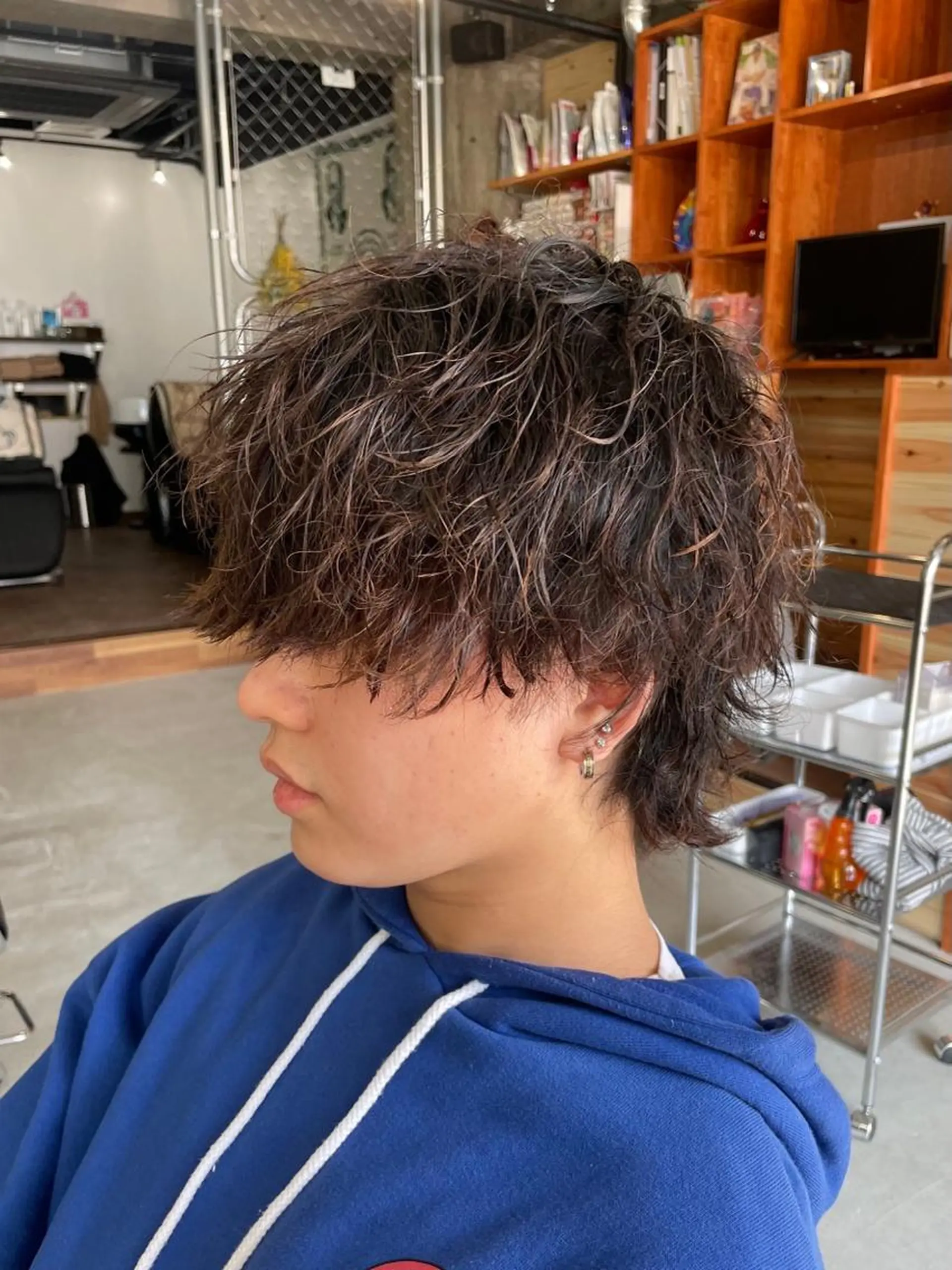 ショート パーマ メンズ カット パーマ タカハシ ナナコのヘアスタイル