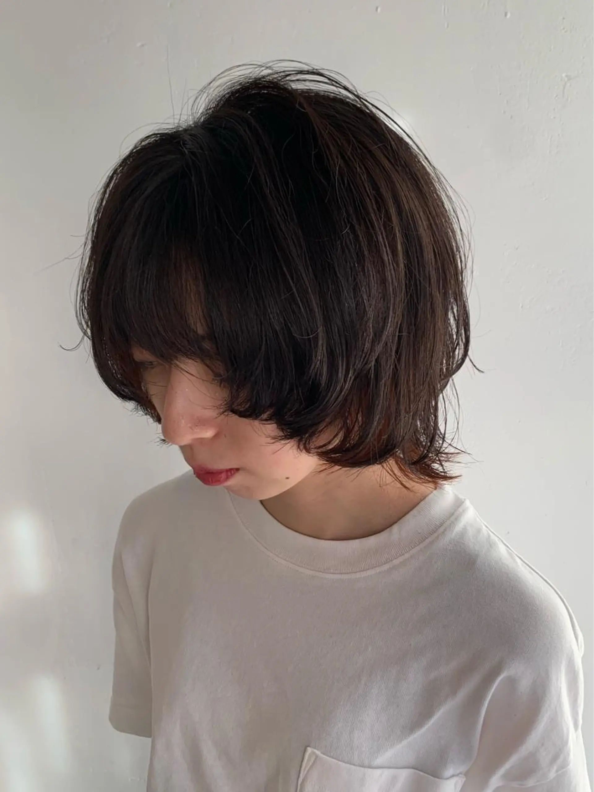 ミディアム ブリーチ/ウルフ ハッシュカット/石山のヘアスタイル