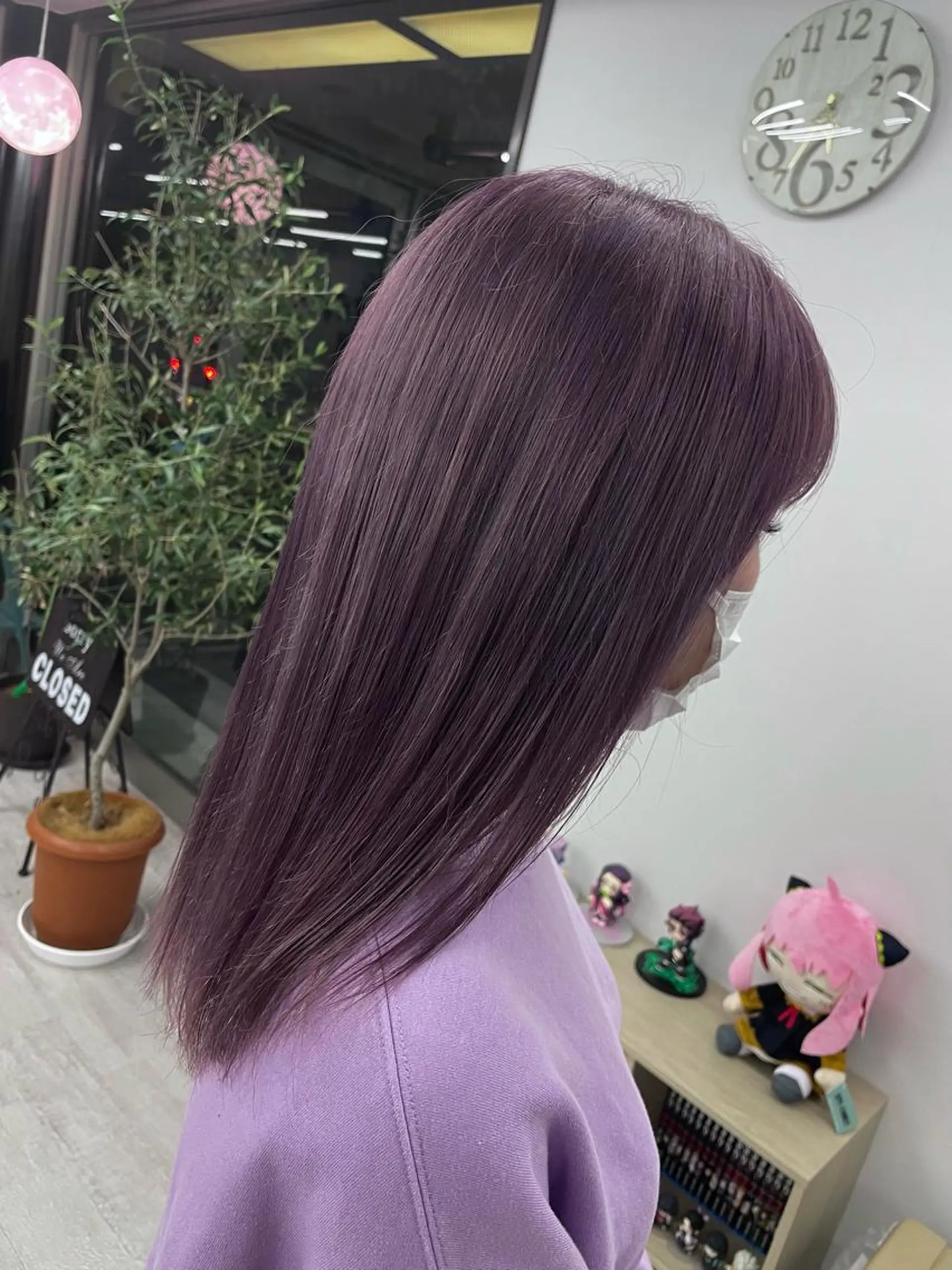 カラー ラベンダーカラー ピンクカラー ピンクラベンダー オノ アカネのヘアスタイル