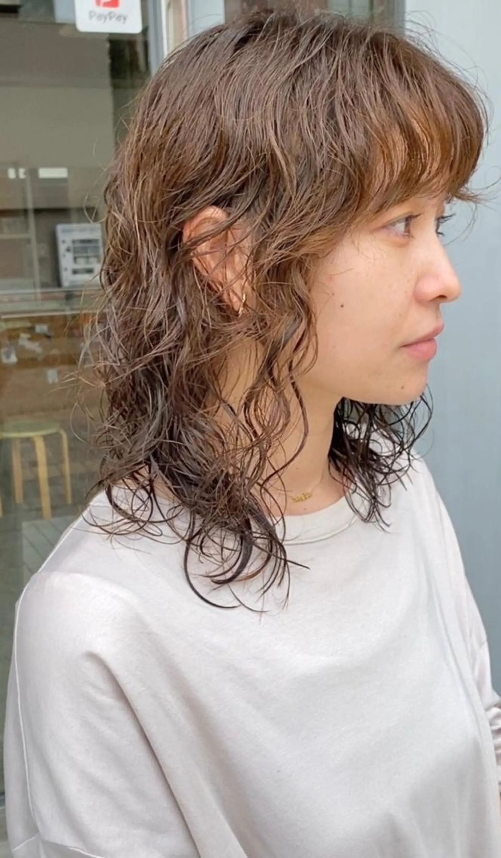 ミディアム パーマ カット パーマ 藤野 けいごのヘアスタイル