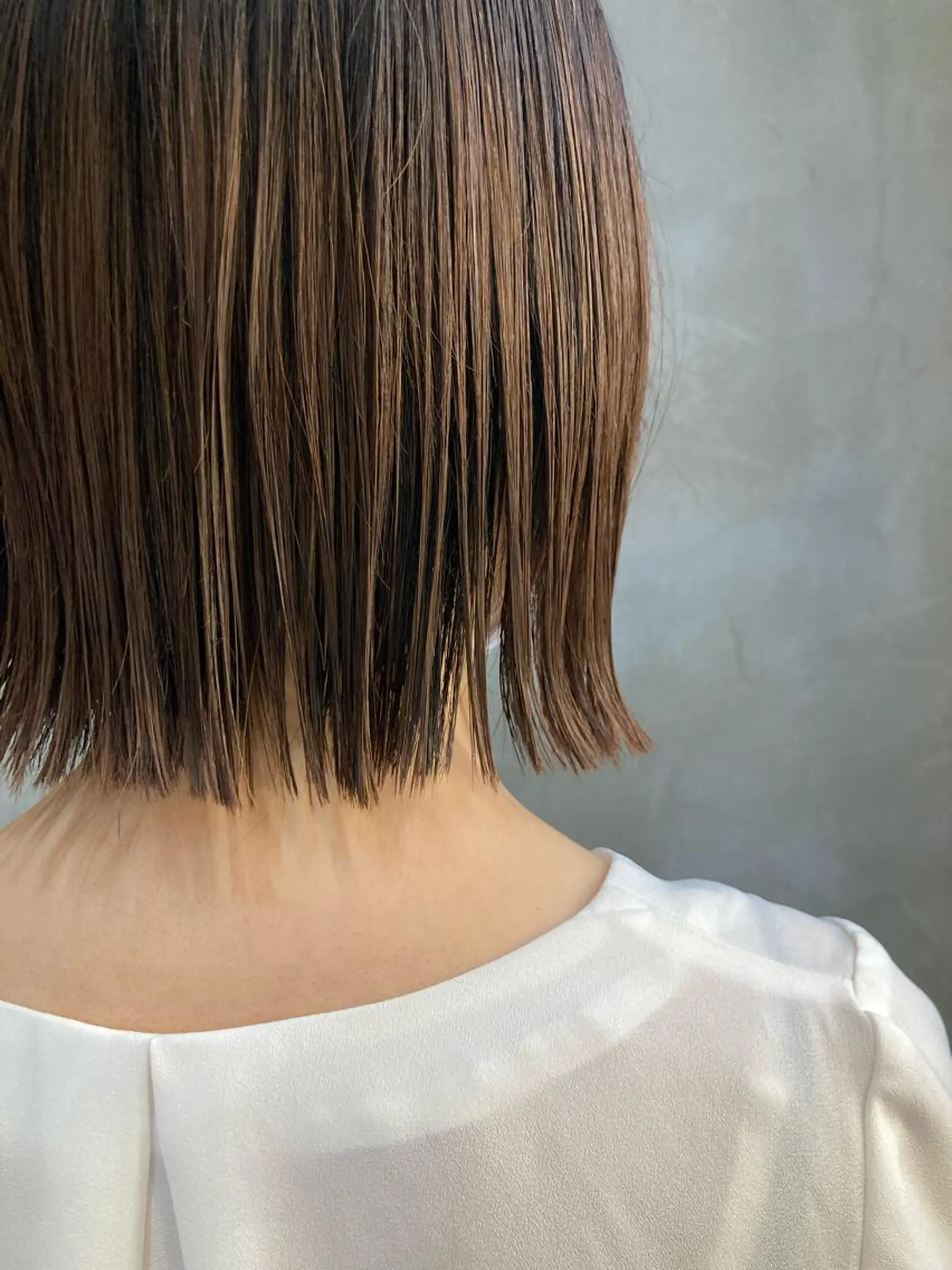 ショート カラー パーマ 切りっぱなしボブ ボブ ストレートパーマ 波巻きスパイラルパー マ/シャドウパーマ駿のヘアスタイル