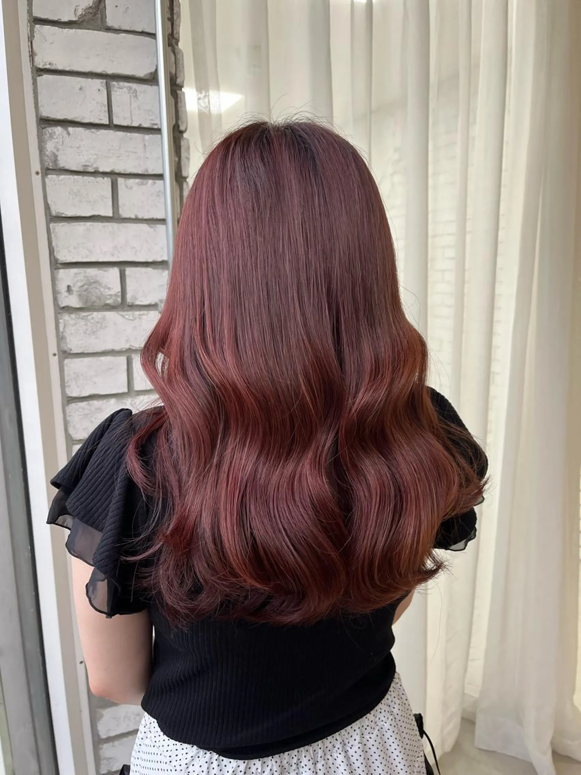 セミロング ヘアカラー トリートメント u n aのヘアスタイル