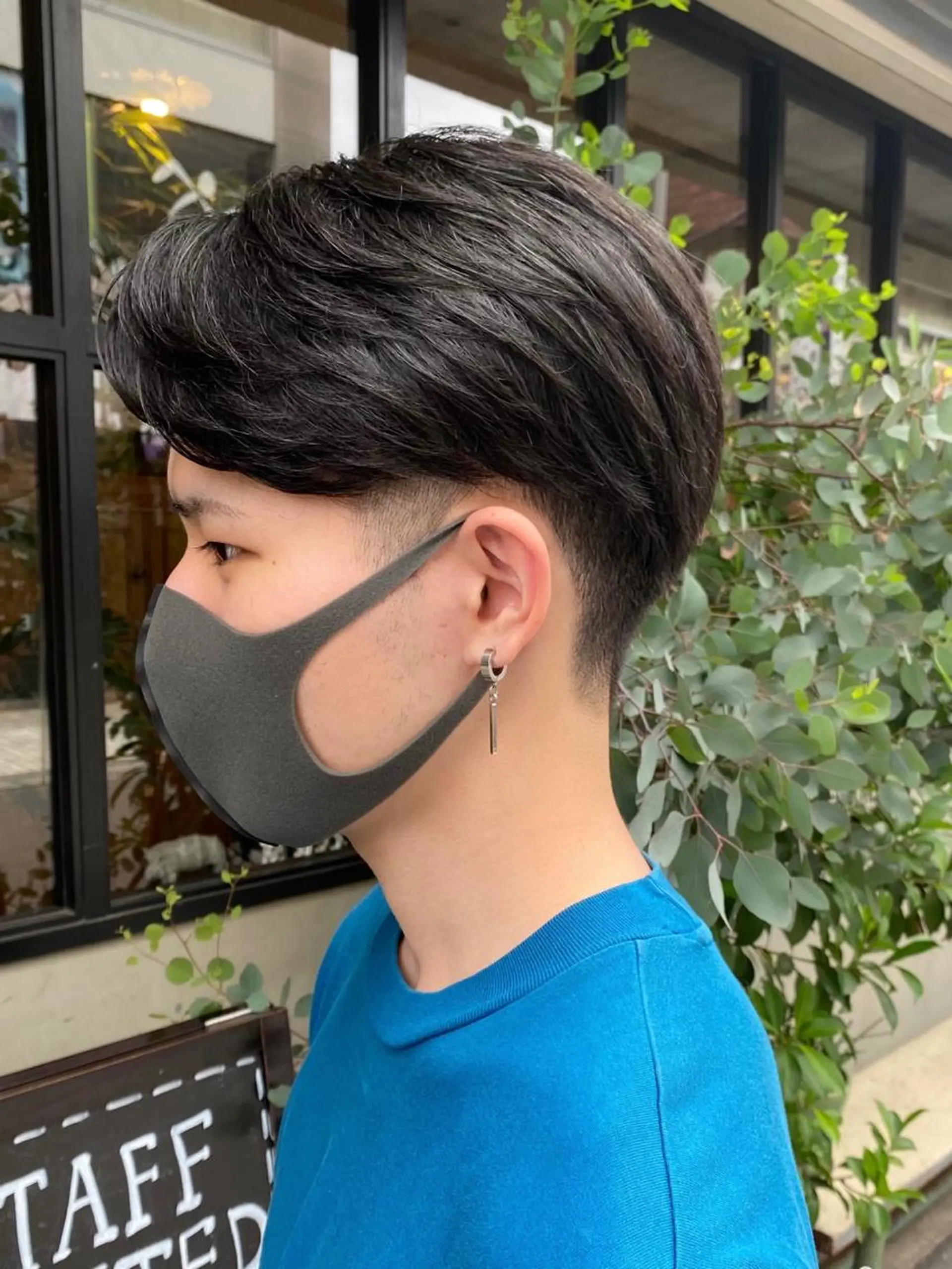 ショート メンズ センターパート ツーブロック カット 【扉gate】野崎 英幸のヘアスタイル