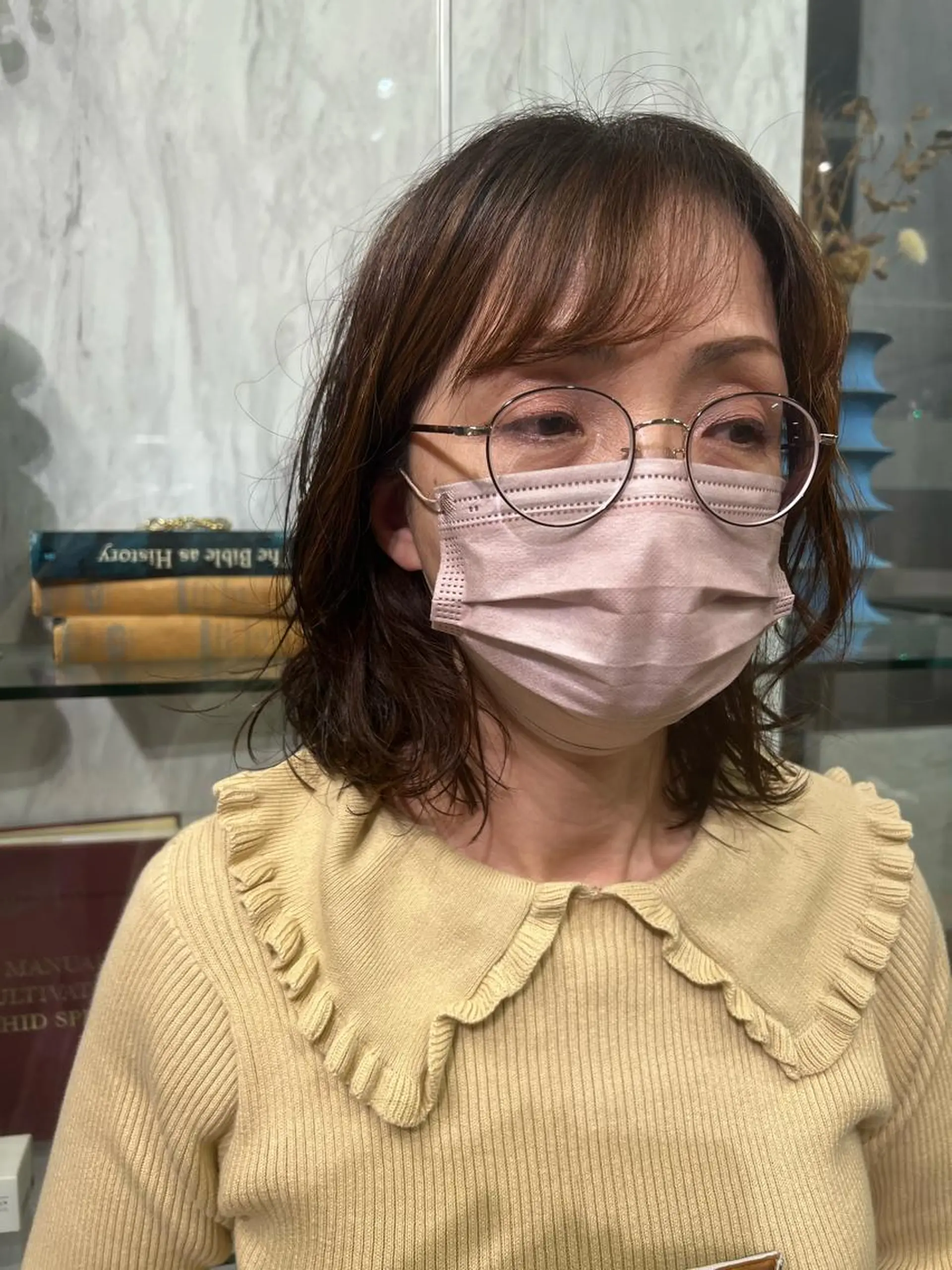 ミディアム パーマ ミディアムパーマ 顔周りカット パーマ ROBBY所属・松井美樹/似合わせ ガーリー・韓国のヘアスタイル