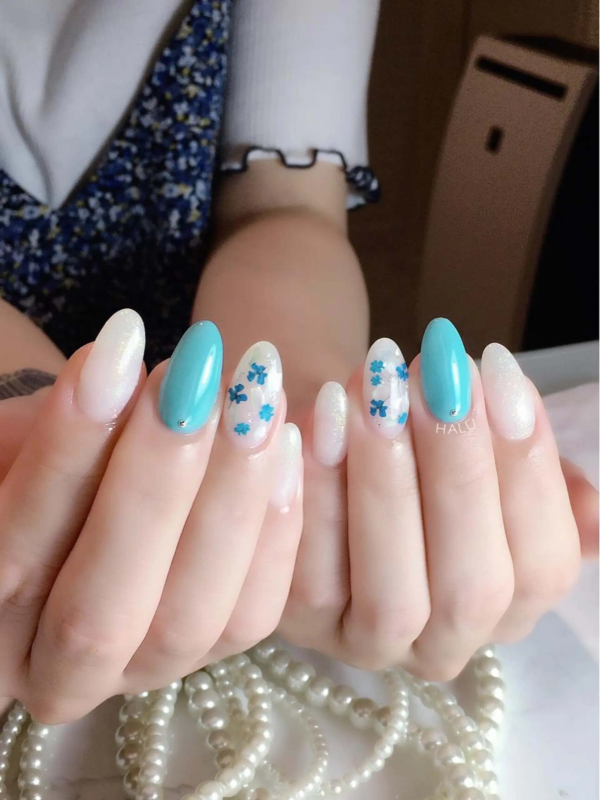 ネイル ブルー HALU ハルのネイルデザイン