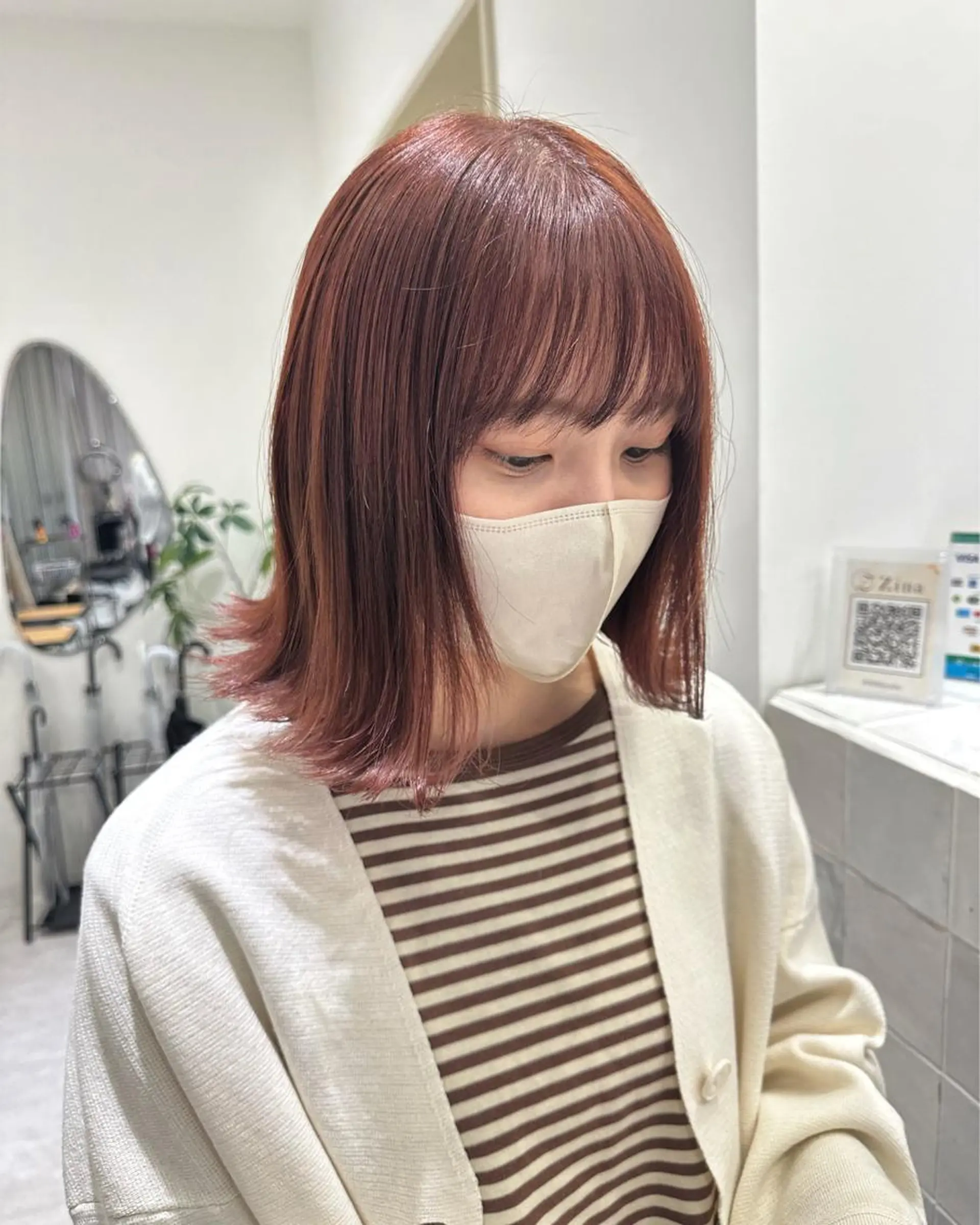 ミディアム カラー アディクシーカラー ブリーチ ケアブリーチ デザインカラー ダブルカラー 韓国ヘア顔周りカット 艶髪ベージュtamaのヘアスタイル