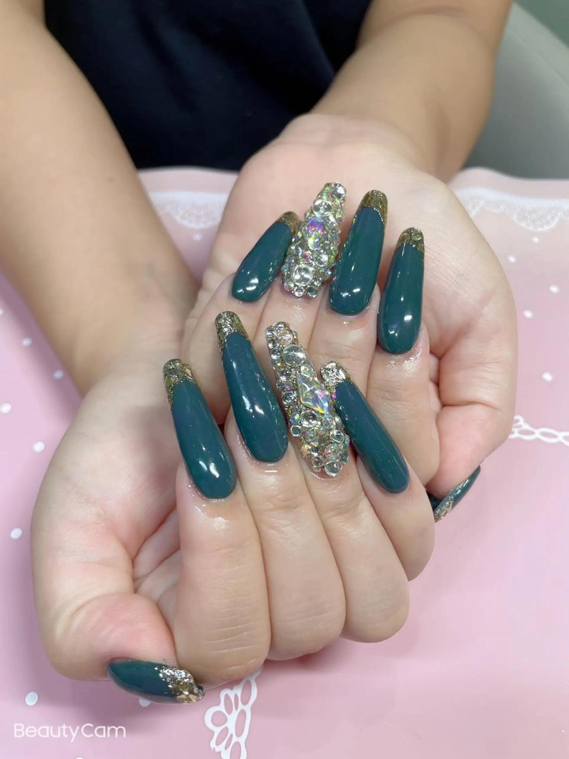 ロング ネイル フレンチネイル ガラスフレンチ ハンドネイル 《LB》ラブリエ Nail&eyeのマツエク・マツパデザイン