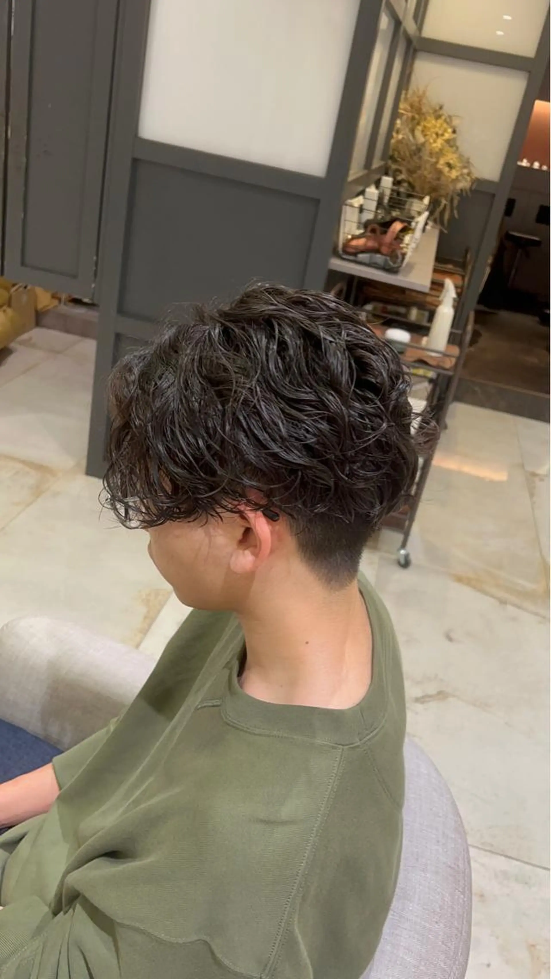 ミディアム パーマ メンズ CIEL天六店 三上春のヘアスタイル