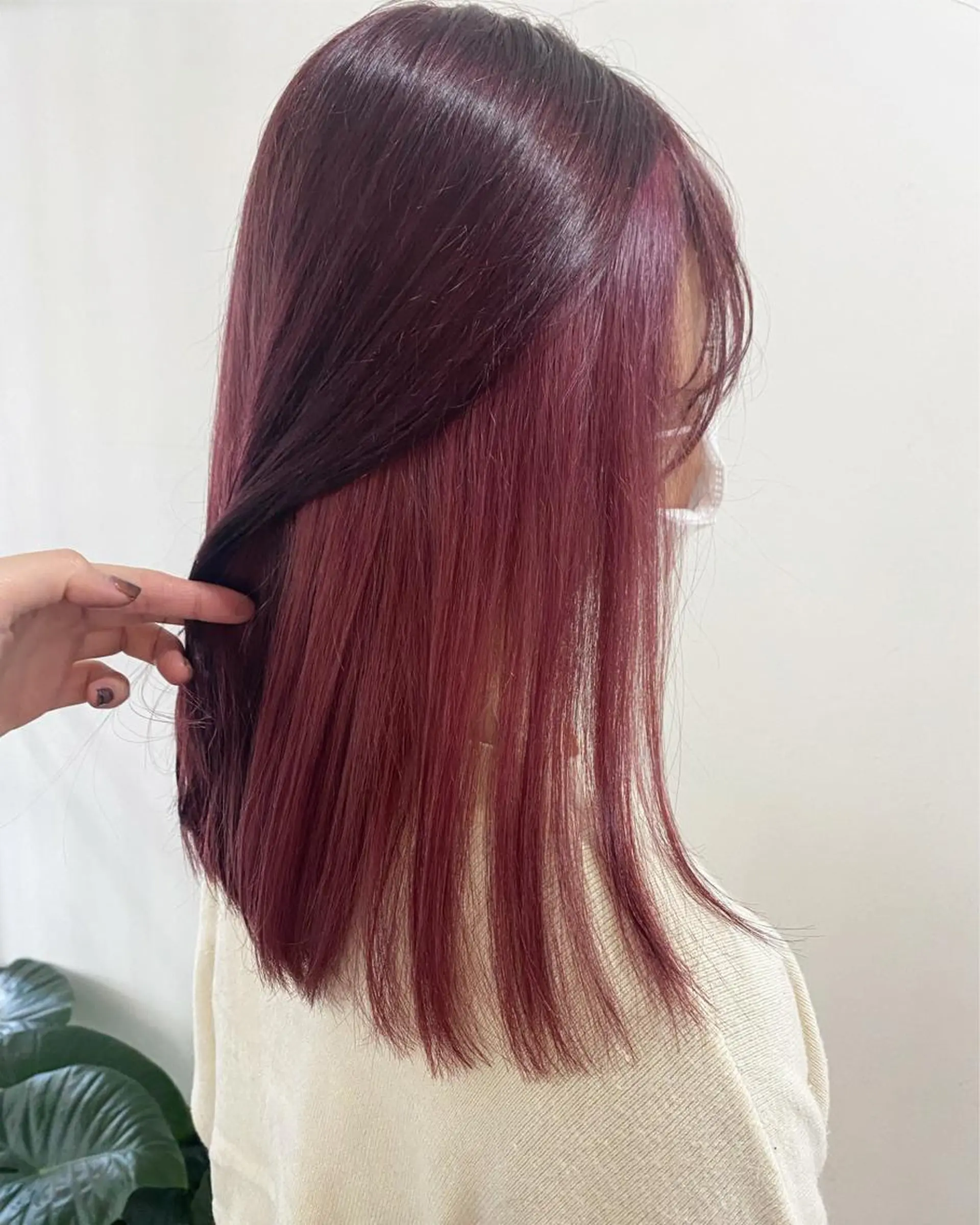 ロング カラー ブリーチ ブラウンカラー インナーカラー ピンクカラー ローズカラー カット ヘアカラー フラム所属・WATANABE MISAKIのヘアスタイル