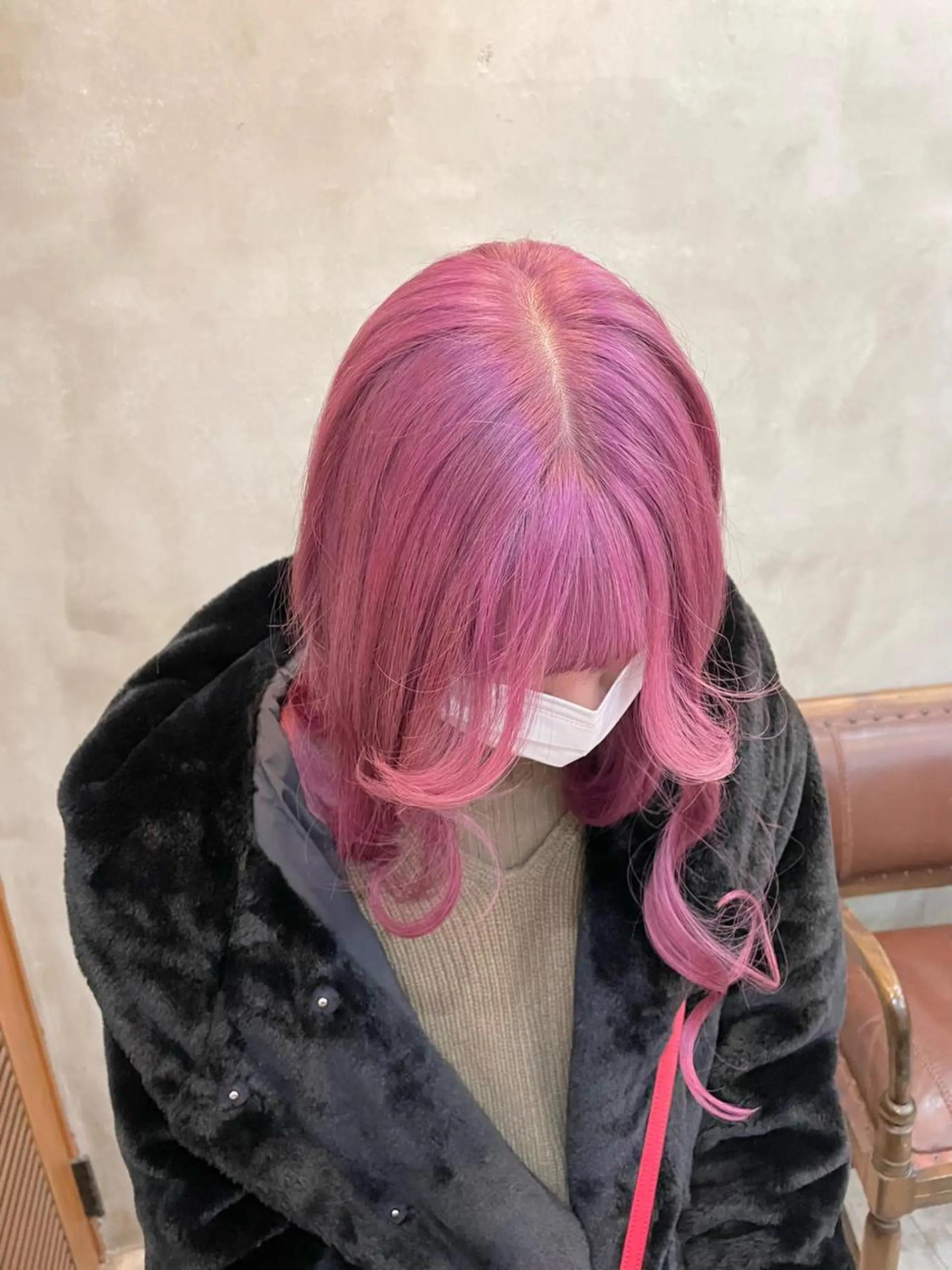 ロング カラー ヘアアレンジ ヘアカラー 【ピンク/韓国ヘア/ ヘアセット】亜海のヘアスタイル