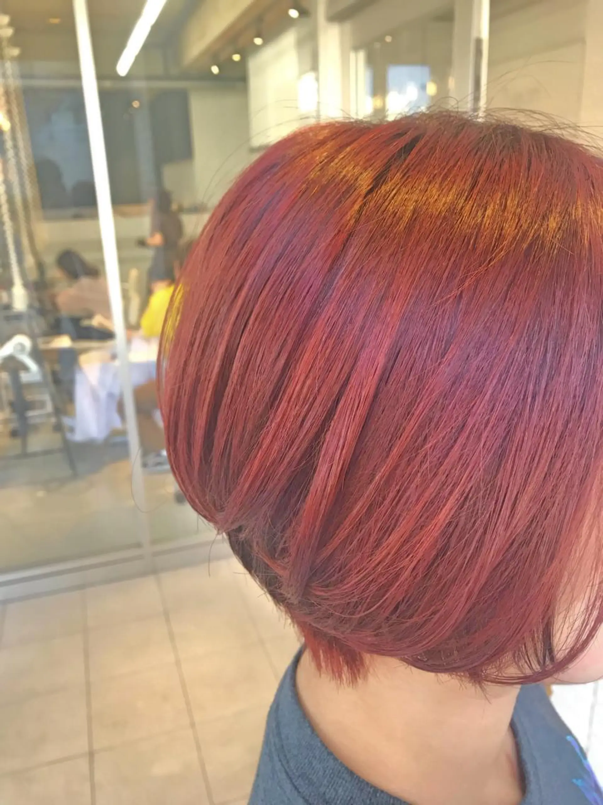 ショート カラー ダブルカラー レッドカラー One's~beauty&relax~所属・加藤 憂のヘアスタイル