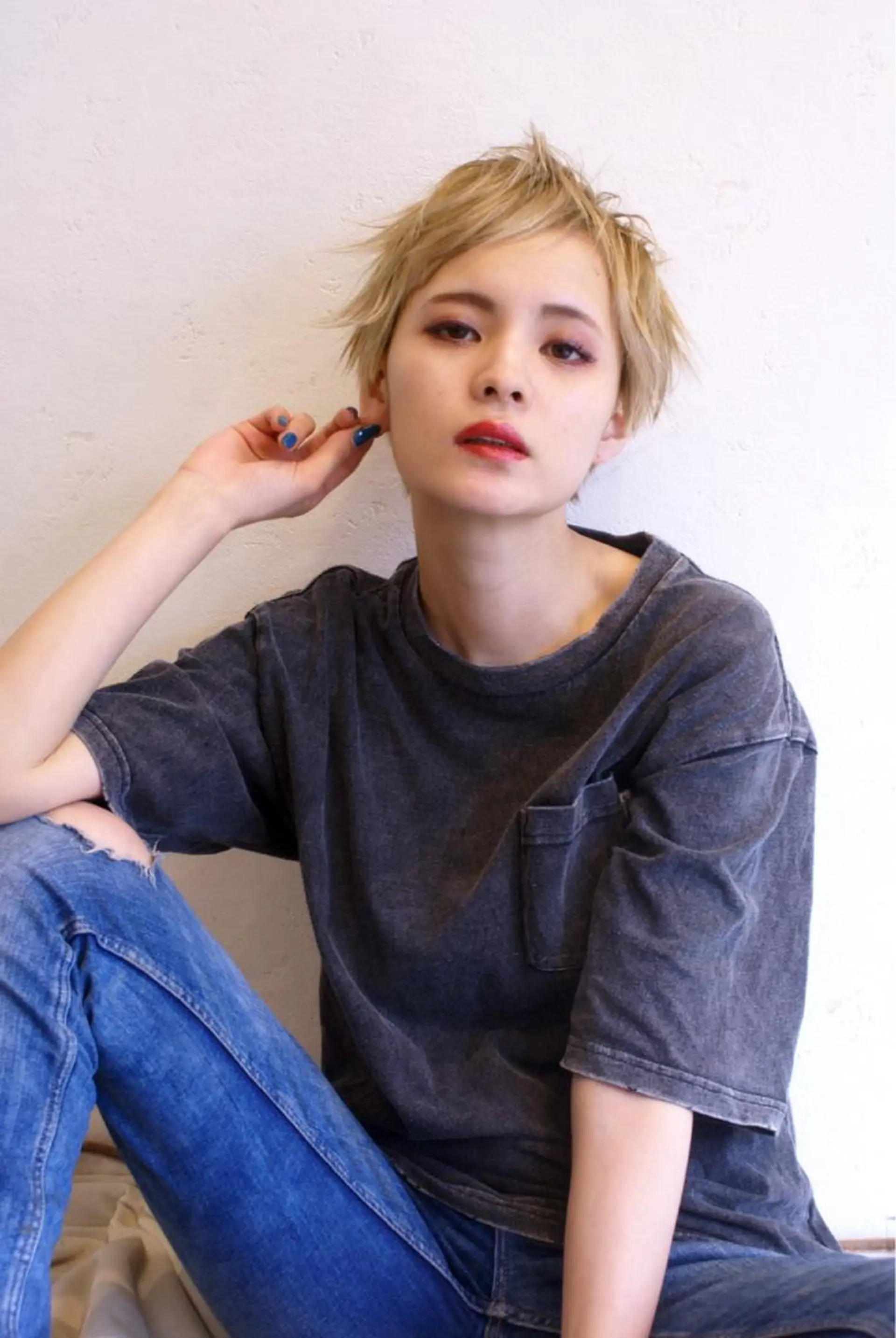 ショート カラー ブリーチ ショートヘア ACT仙川所属・みうら ミウラのヘアスタイル