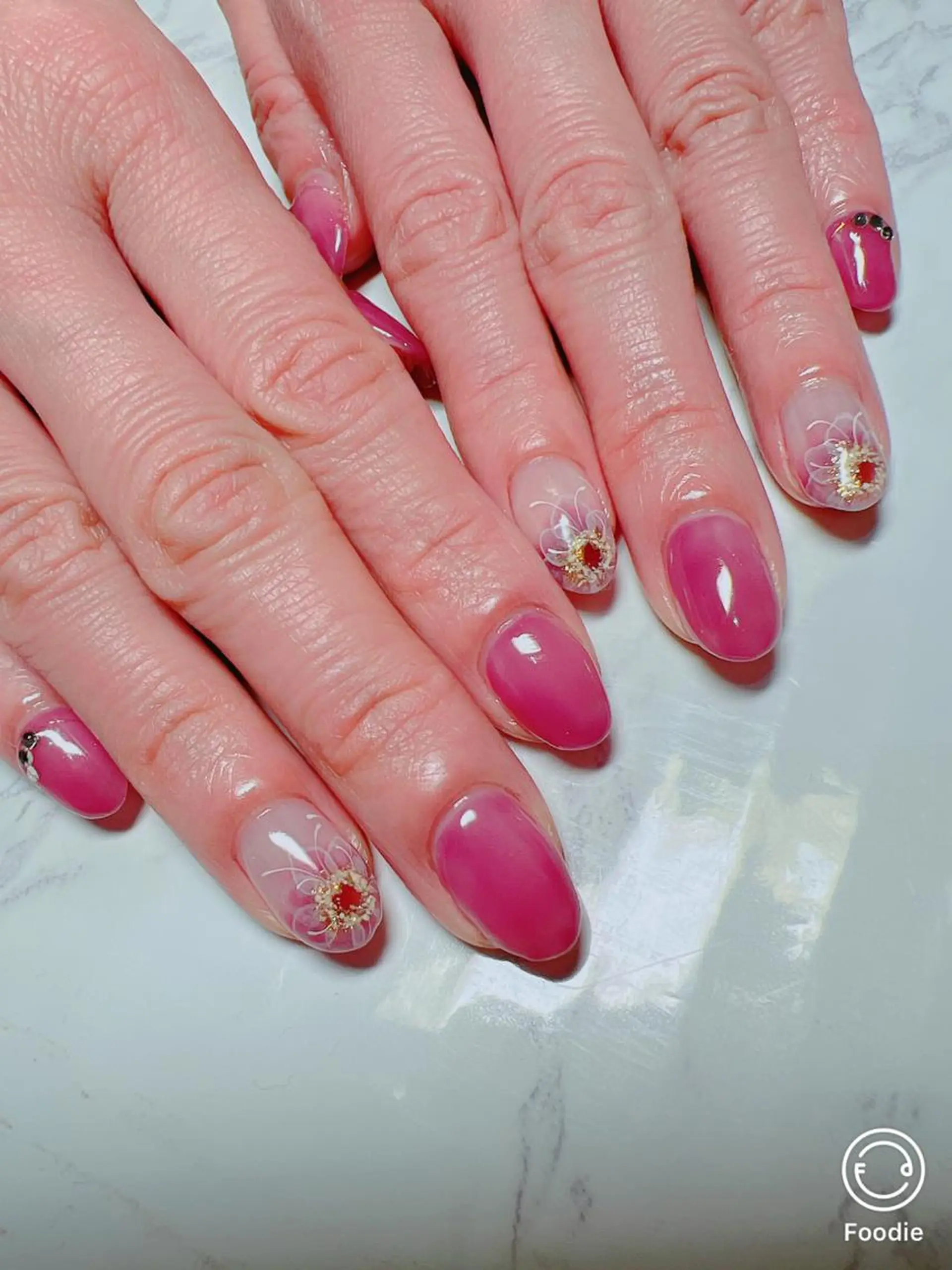 ネイル フラワーネイル 春ネイル ハンドネイル たきぐち みちこのネイルデザイン