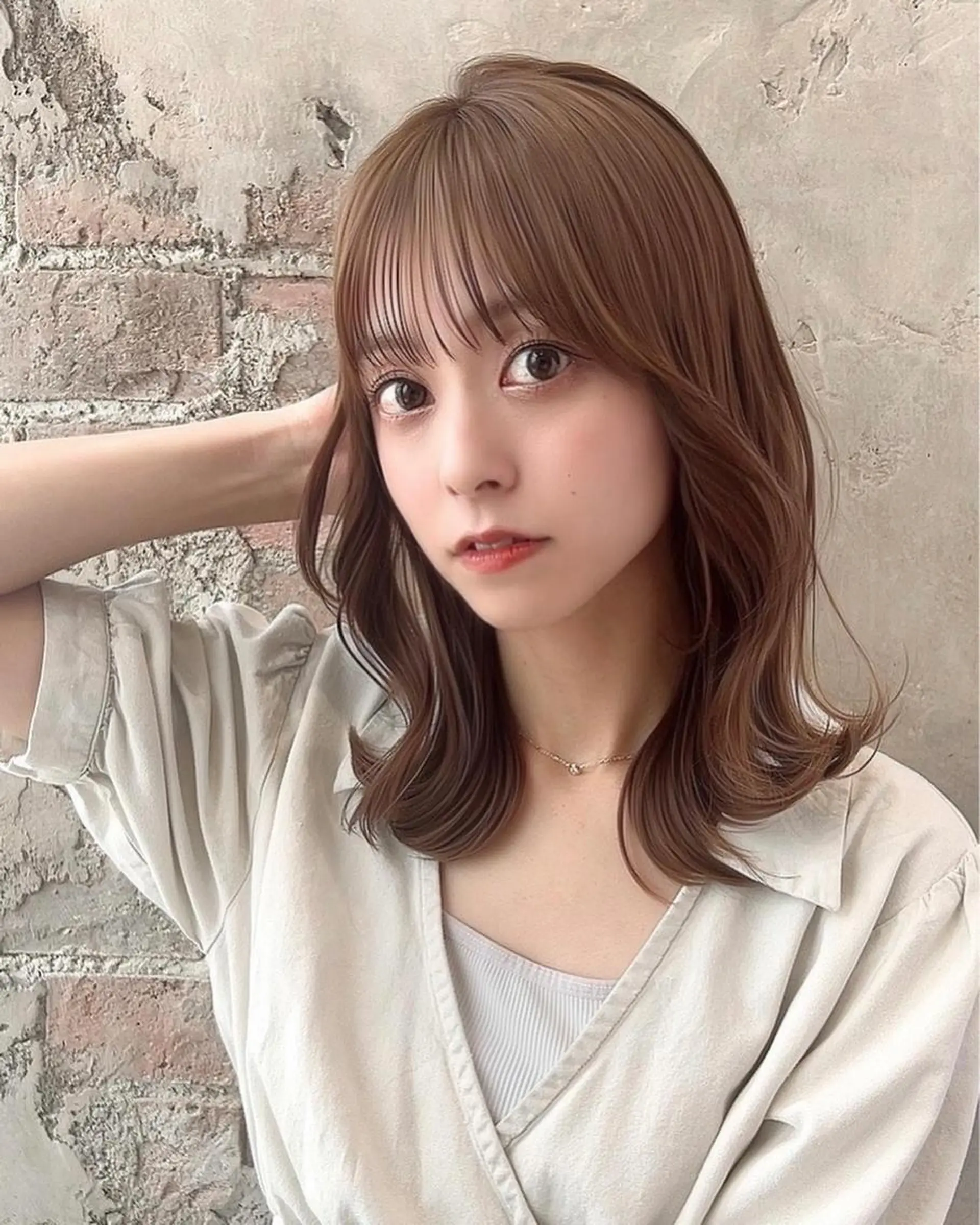 ミディアム くびれヘア 髪質改善 縮毛矯正 🧡くびれヘア/前髪 顔周り🧡久原結衣のヘアスタイル