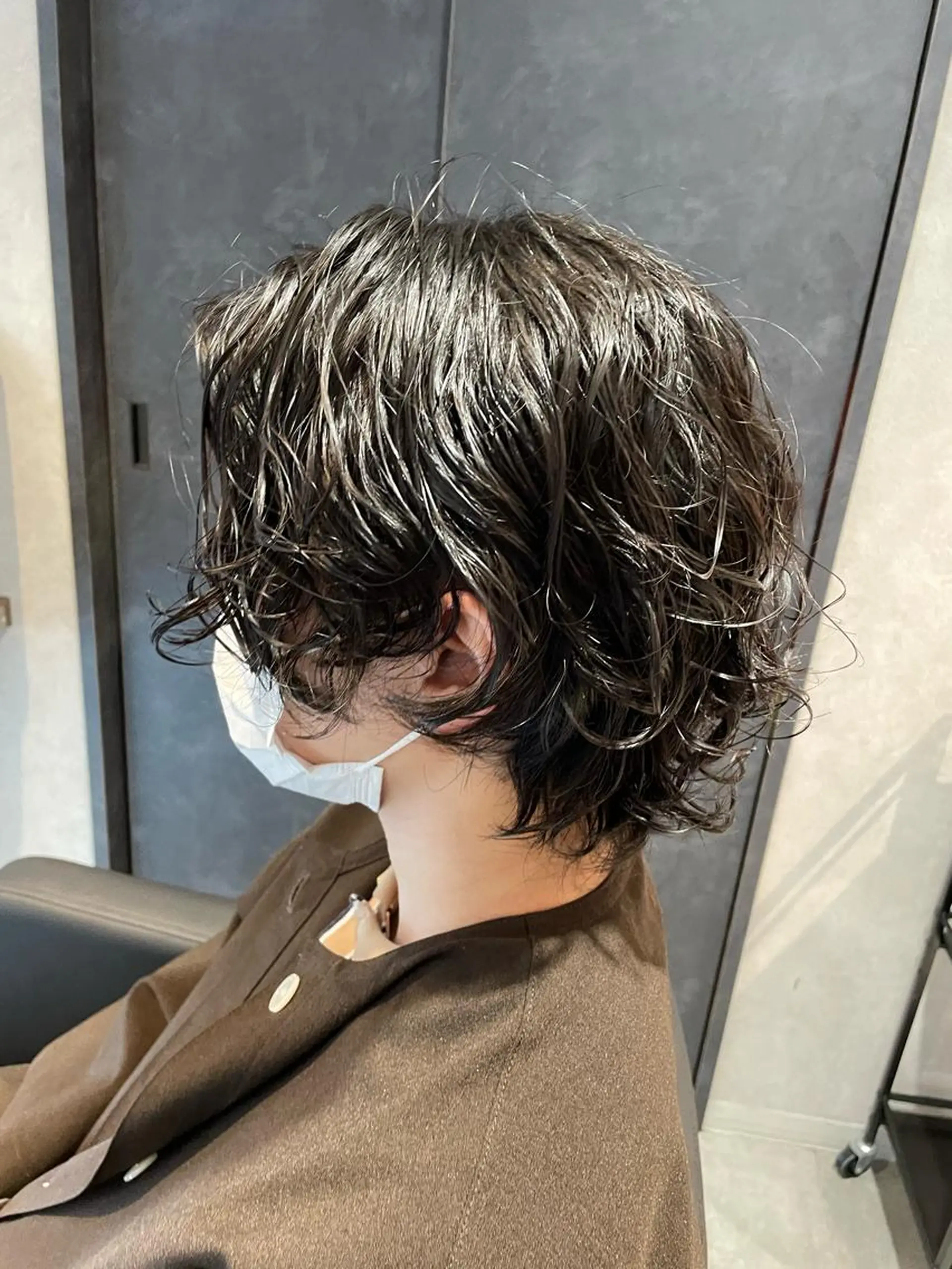 ミディアム パーマ メンズ 宮下 弦也のヘアスタイル