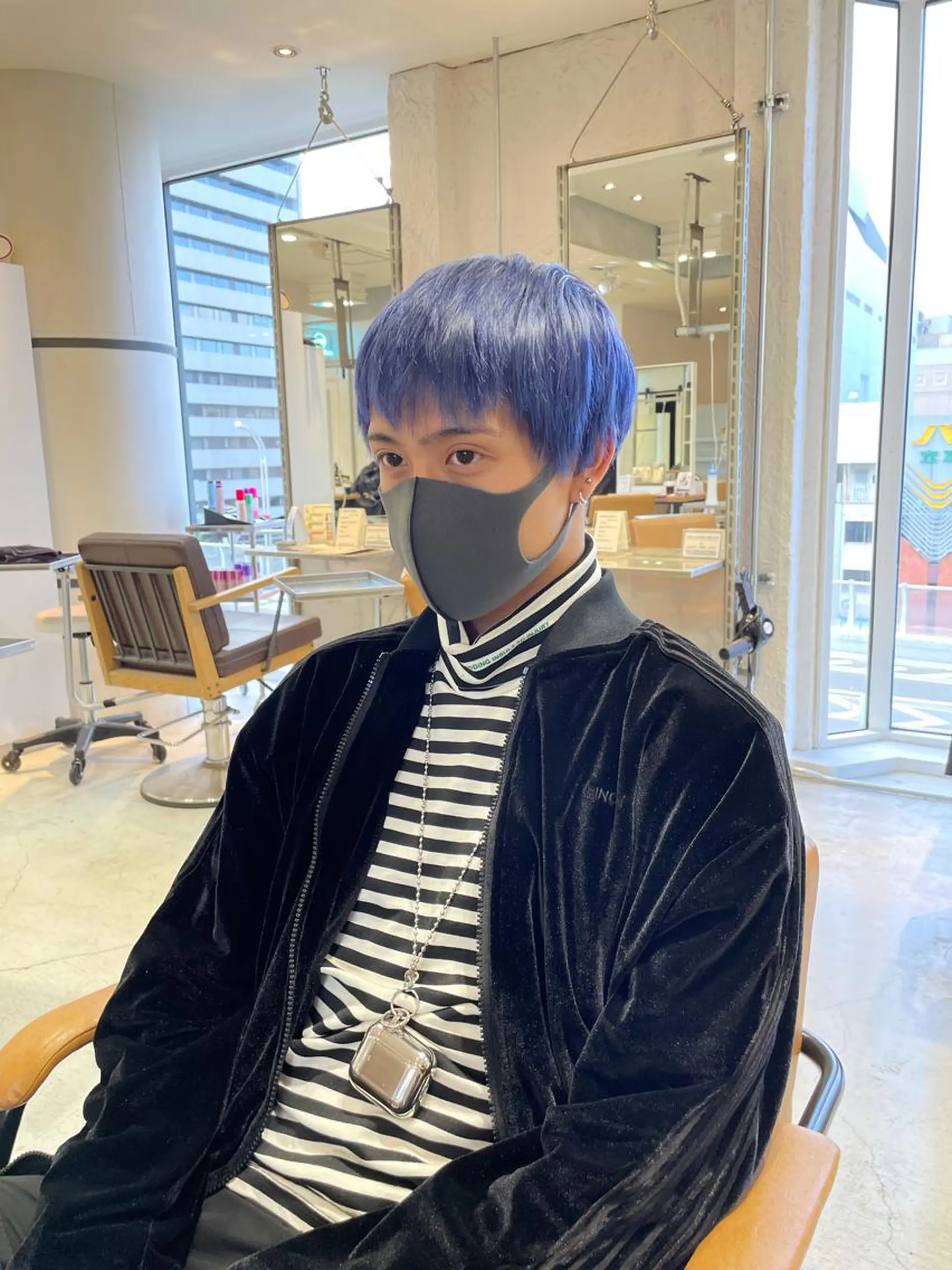 カラー メンズ ブルーカラー ヘアカラー 大阪韓国ヘア 🦋RINKAのヘアスタイル