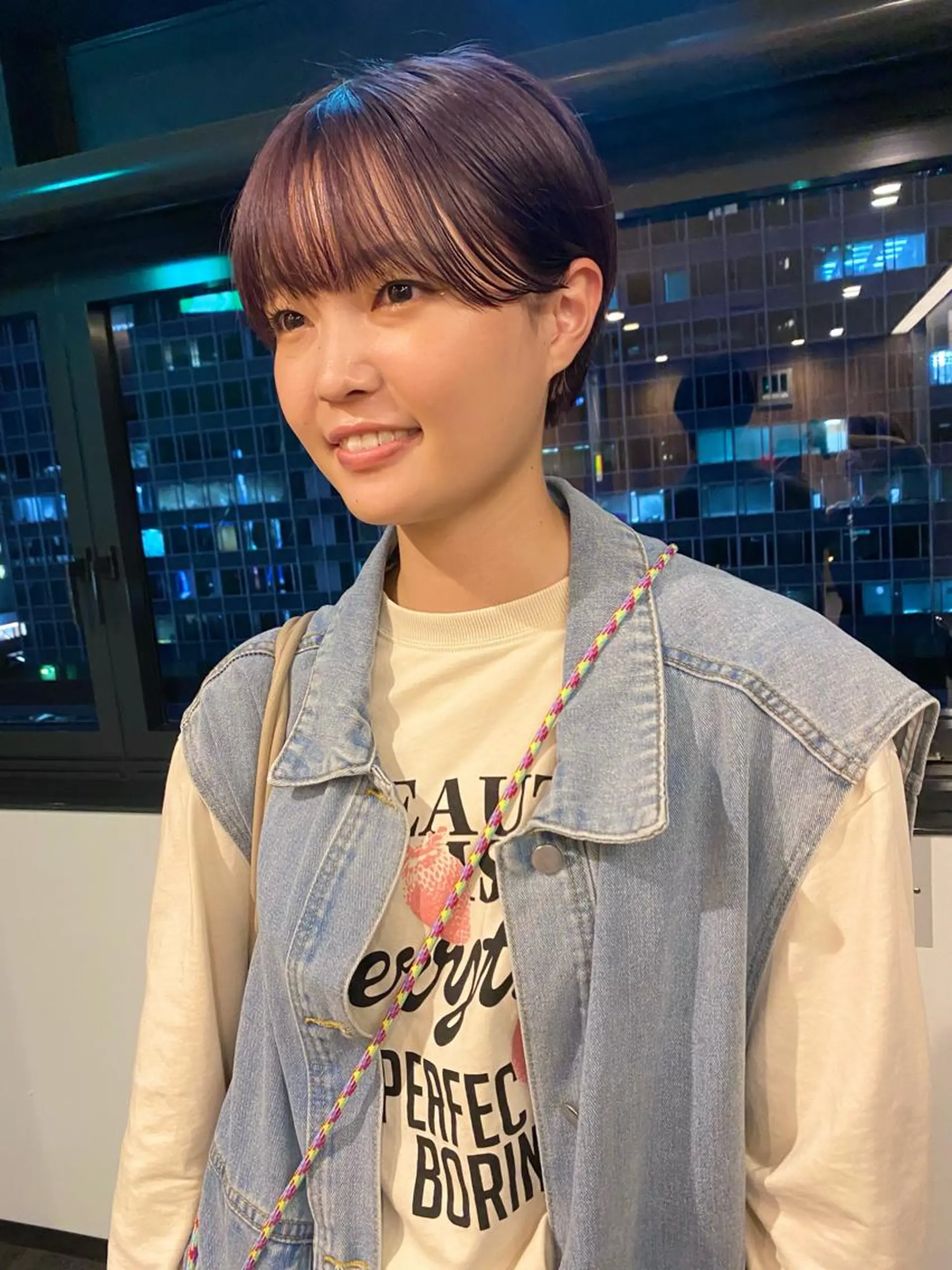 ショート カラー パーマ ヘアアレンジ 髪と音処　マトぺ所属・デザインカラー/ボブ ブリーチカラー/ユリのヘアスタイル