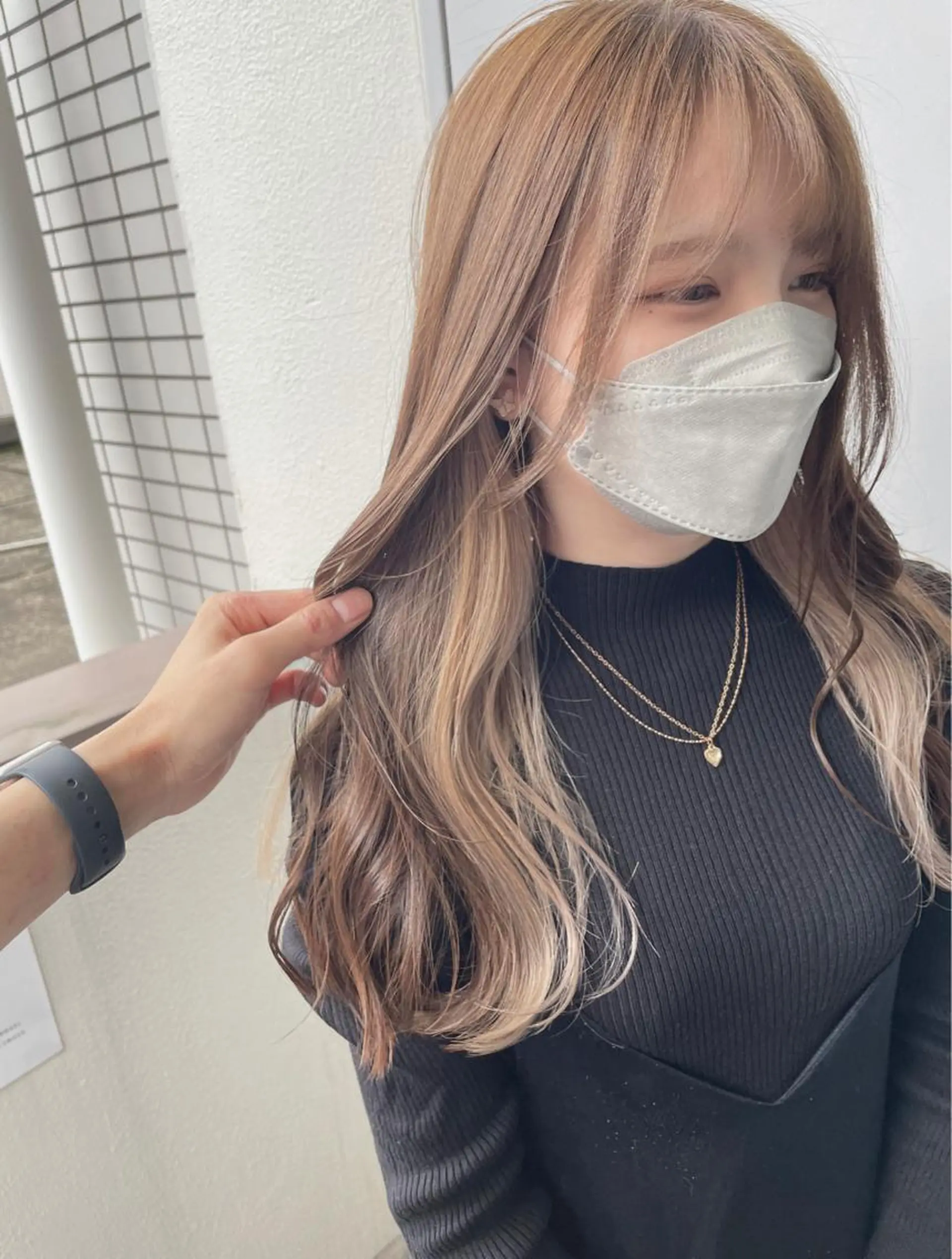 ロング カラー ヘアカラー トリートメント ヘッドスパ ヘアセット ベージュカラー💖 やすひろのヘアスタイル