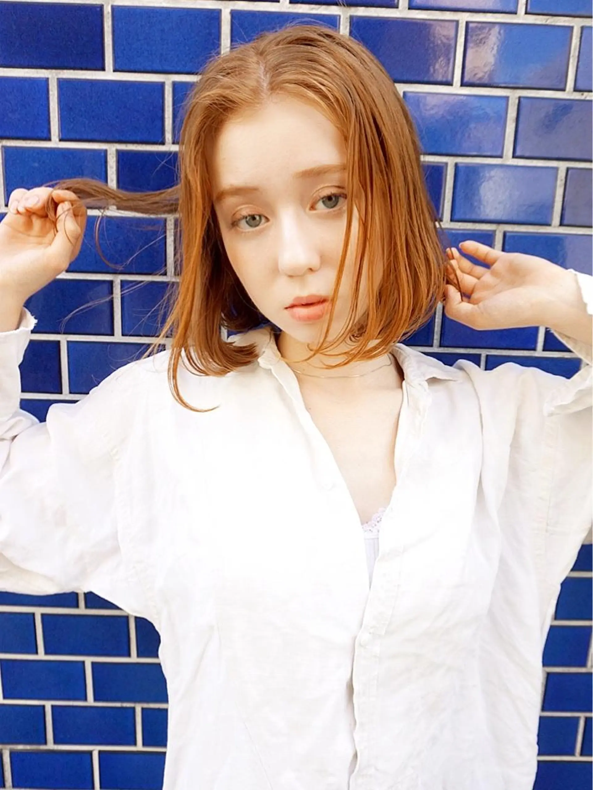 ショート カラー ベージュカラー オレンジ オレンジベージュ カット ヘアカラー トリートメント コジマ ダイスケのヘアスタイル