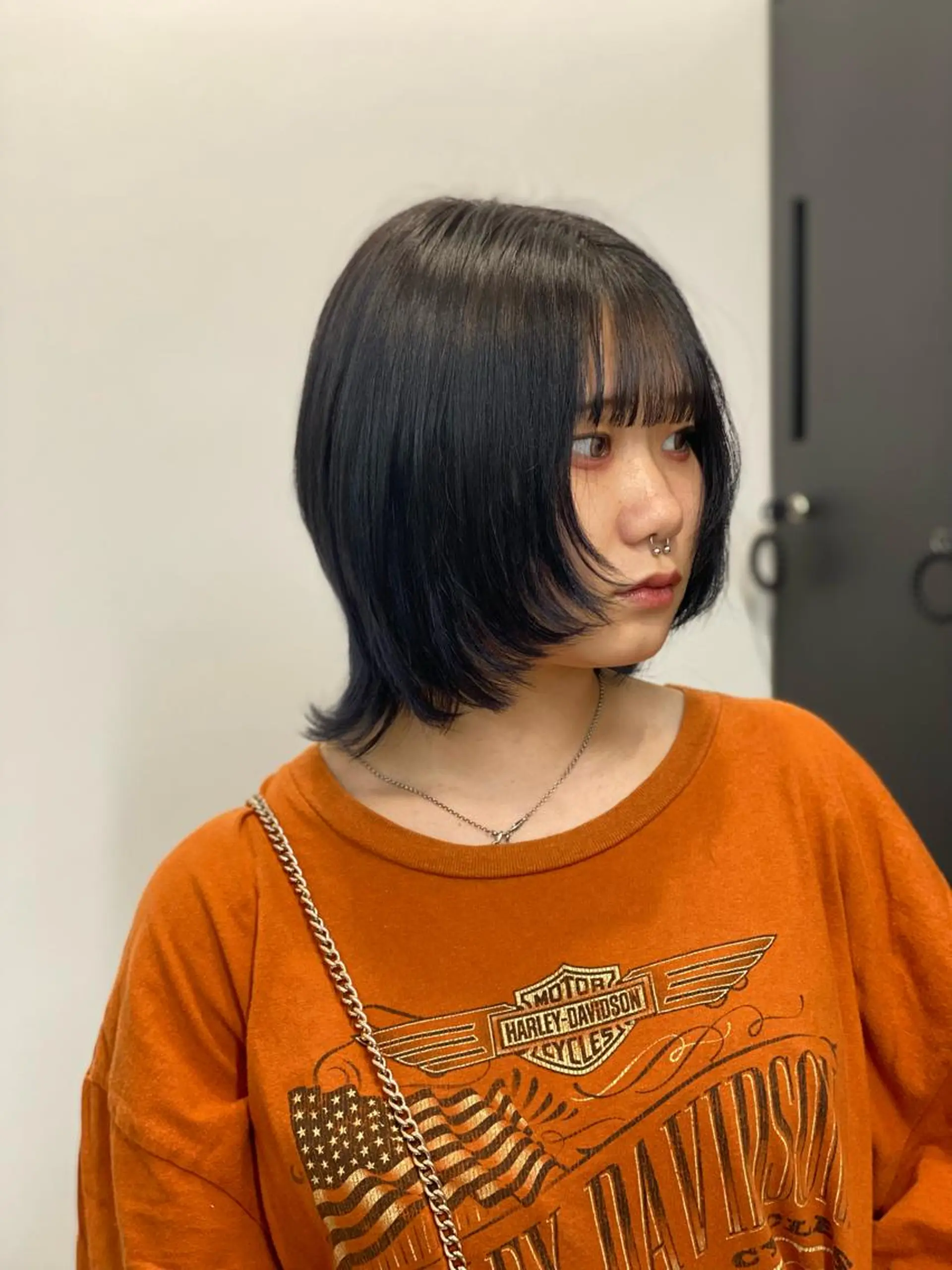 ショート 似合わせカット ウルフカット カット sunc所属・梅田l大人韓国ヘア レイヤー×艶カラーのヘアスタイル