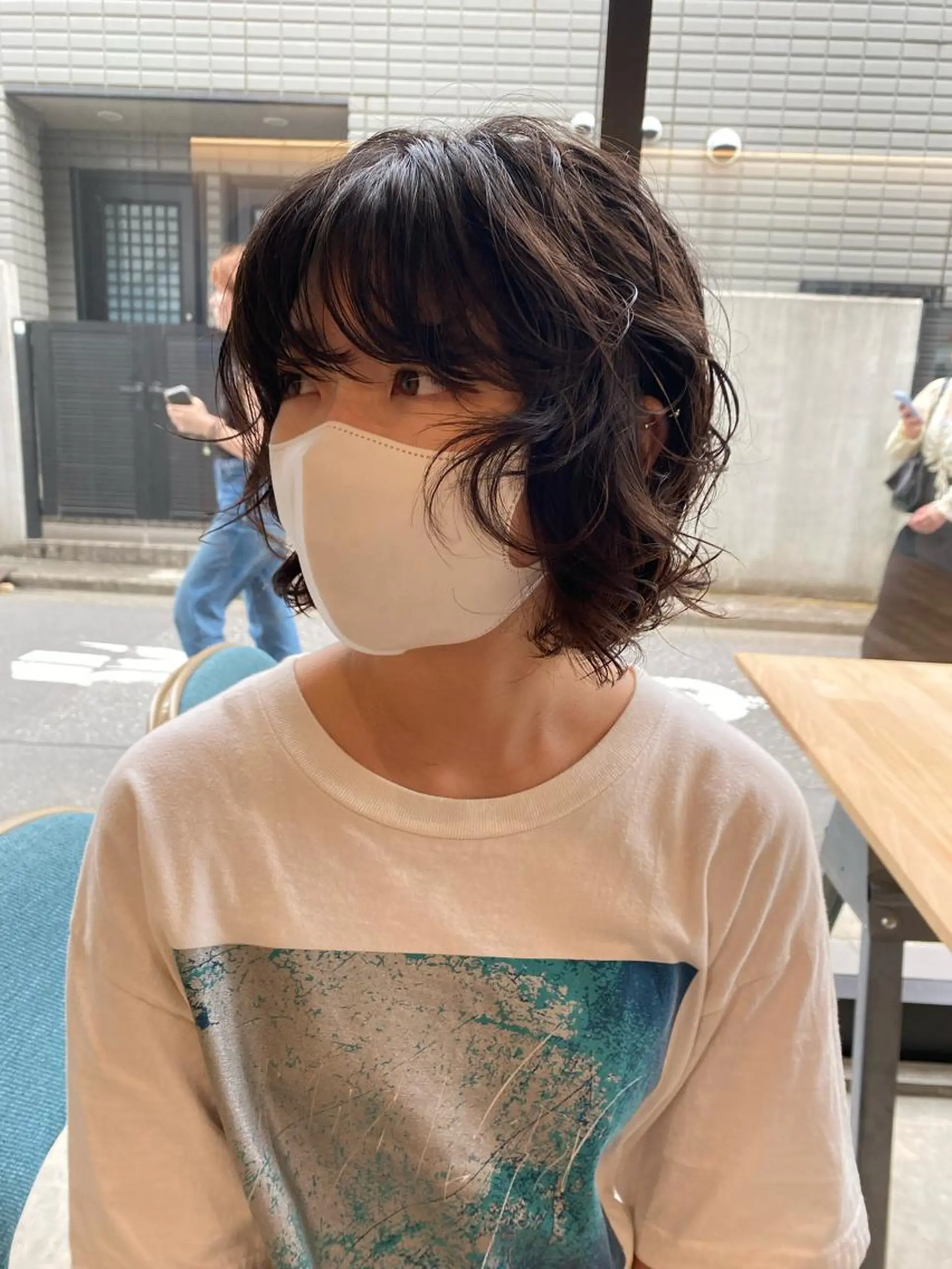 ミディアム パーマ カット パーマ トリートメント レイヤー/柔色 カラー/SAkiのヘアスタイル