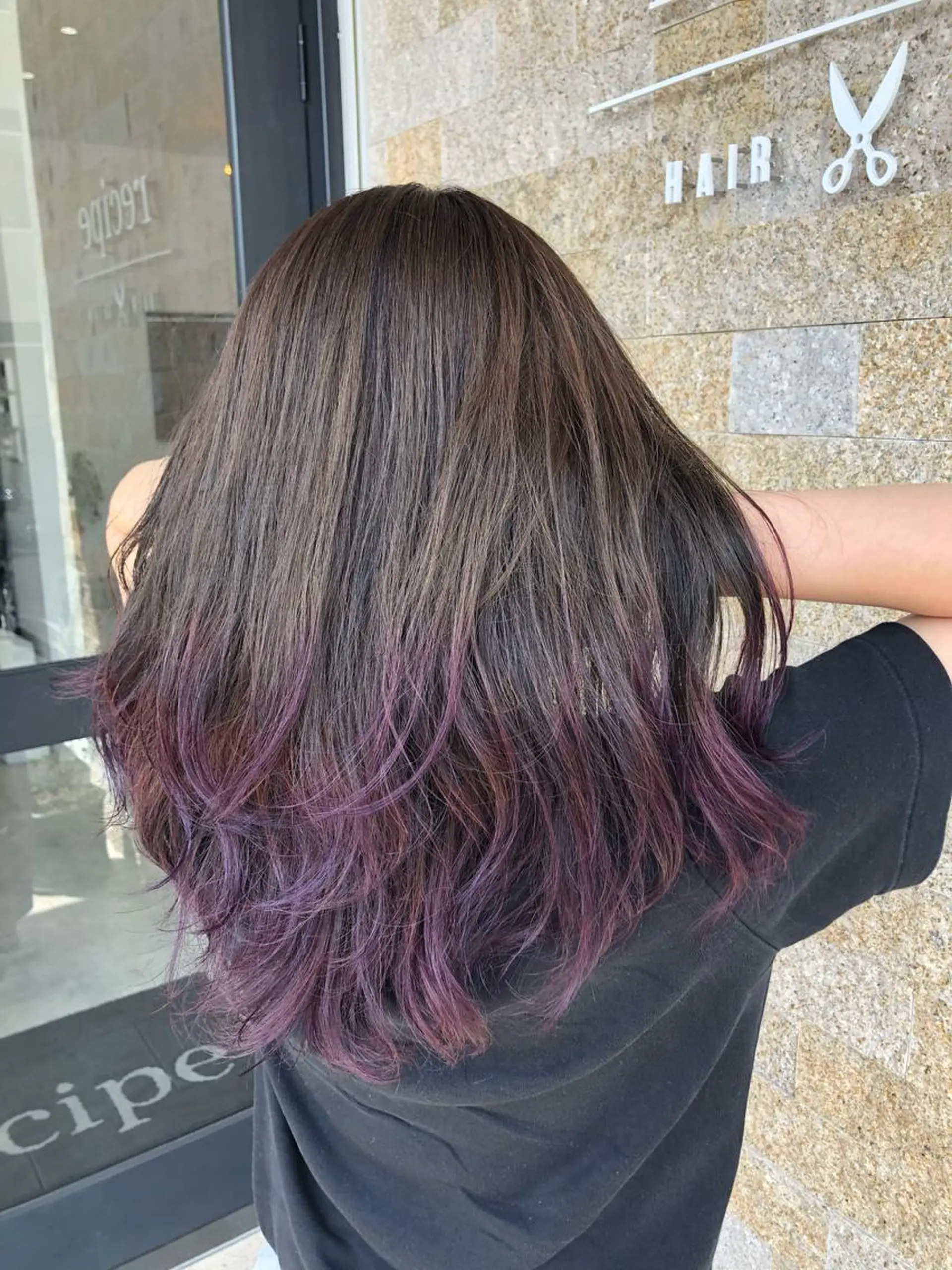 セミロング カラー 河内 元伸のヘアスタイル