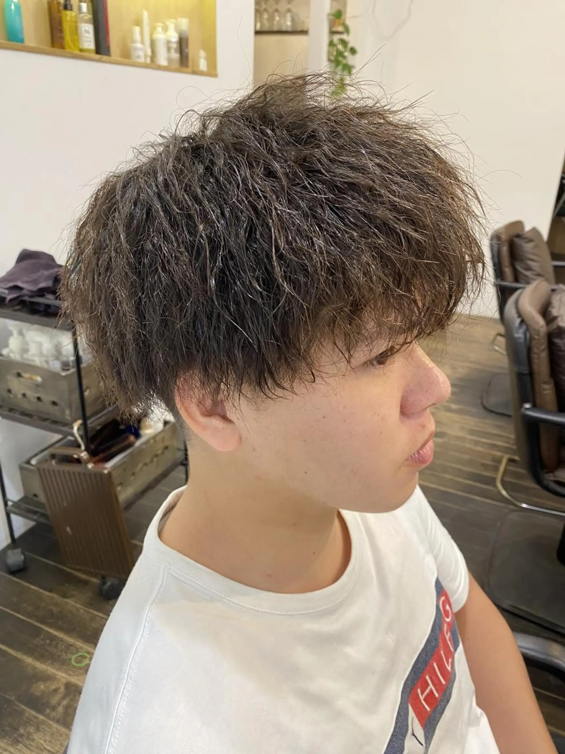 ショート パーマ メンズ カット パーマ 小顔ショート/ボブ/ 川口京佑のヘアスタイル