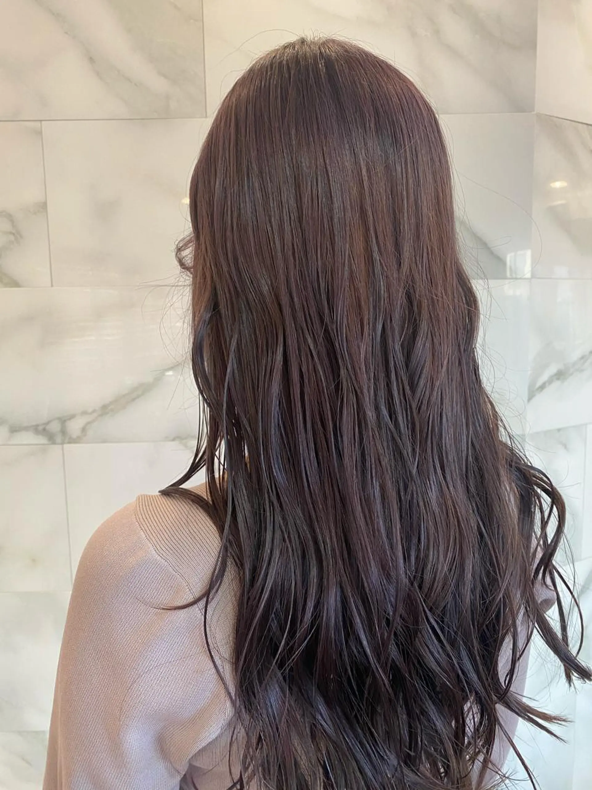 ロング カラー グレージュ ラベンダーカラー ラベンダーグレージュ ラベンダーグレー グレージュ/透明感/ 韓国ヘア/RISAのヘアスタイル