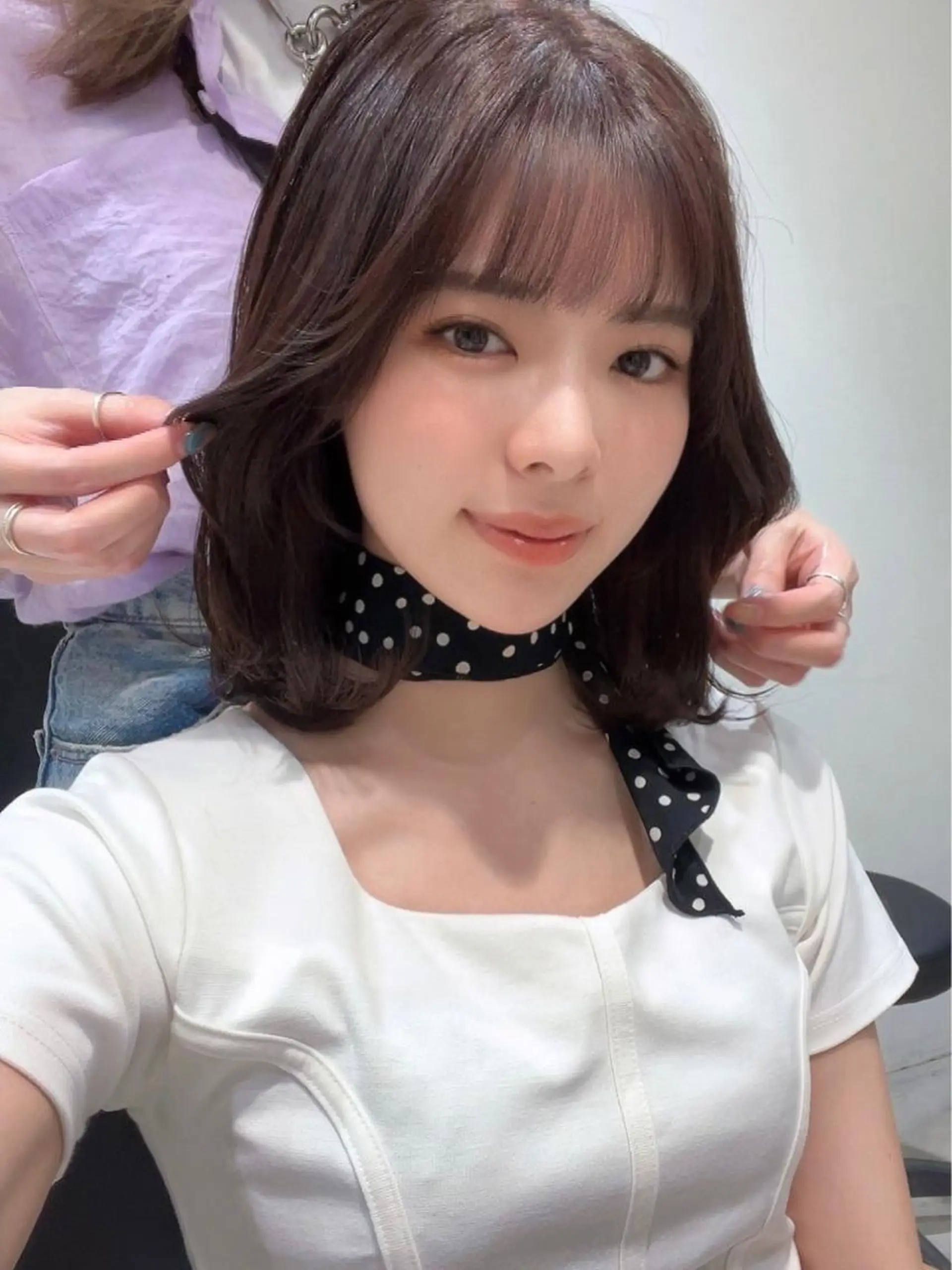 ミディアム カラー オリーブカラー ボブ くびれヘア 顔まわりレイヤー 韓国風ヘア カット ヘアカラー トリートメント 卒業式受付中🌻 肥田亜沙美のその他イメージ