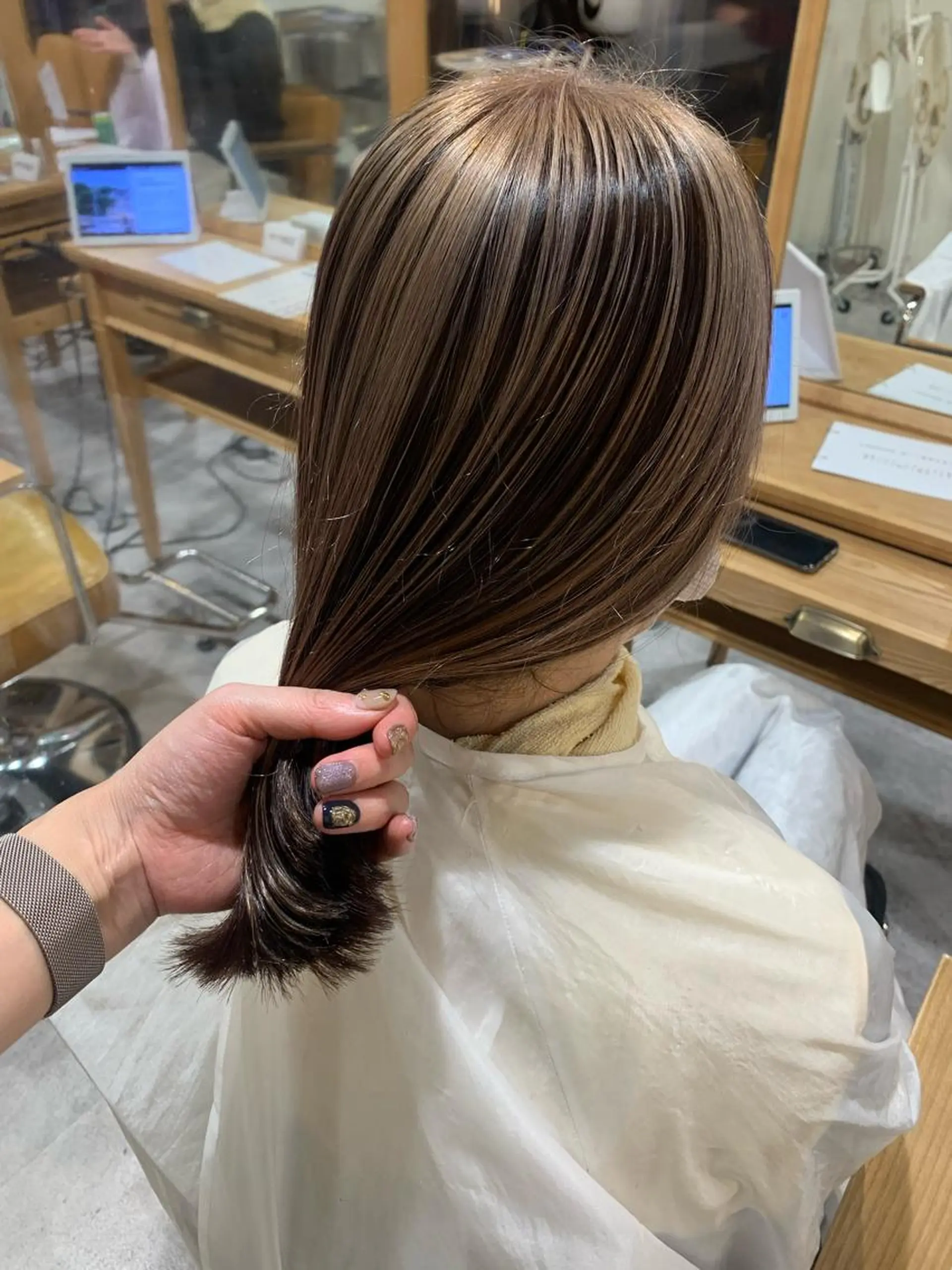 ミディアム カラー ヘアカラー ブリーチ/アレンジ 天満/chihiroのヘアスタイル