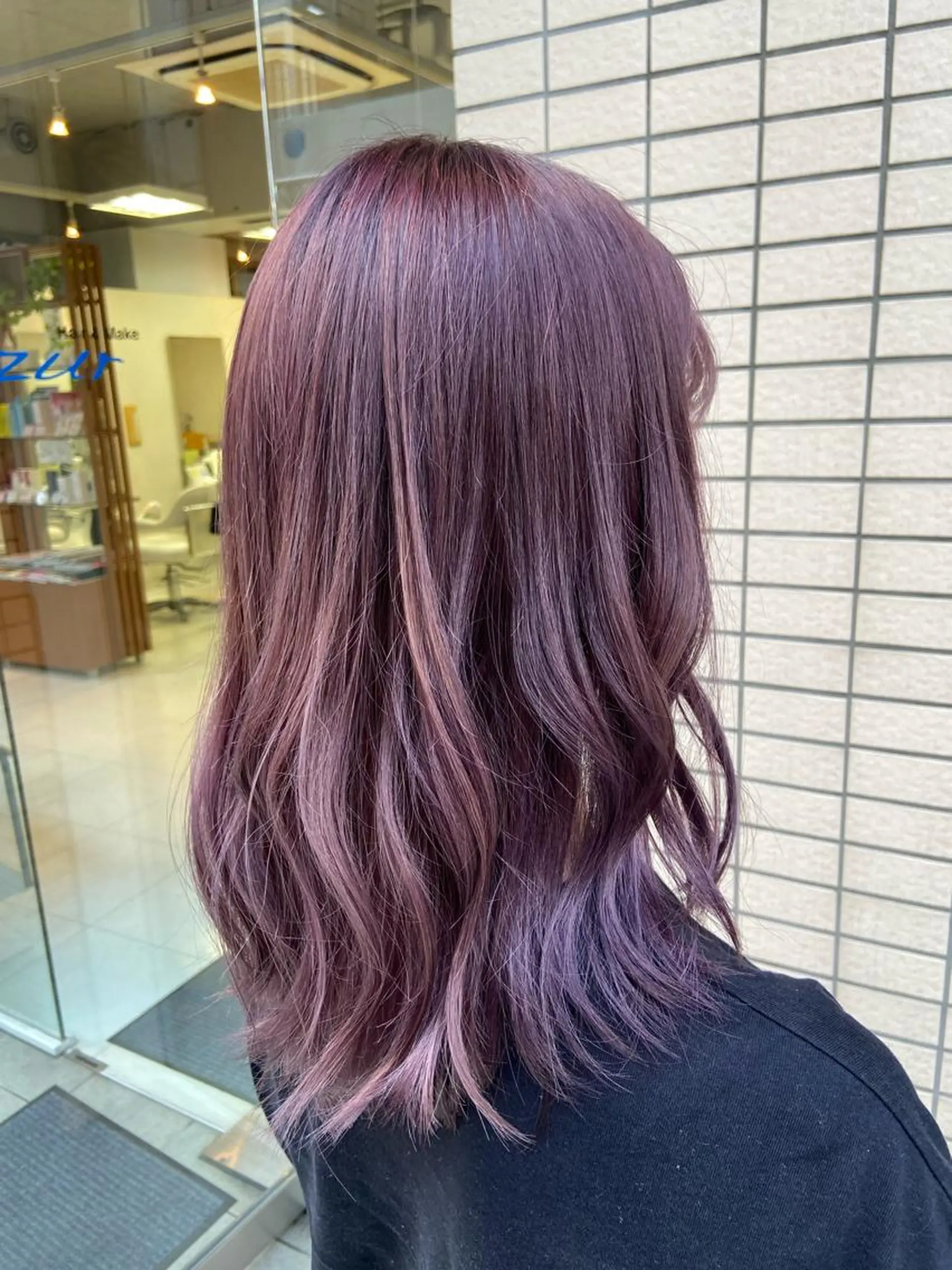 セミロング カラー ブリーチ パープルカラー カット ヘアカラー トリートメント 菊地 美憂のヘアスタイル