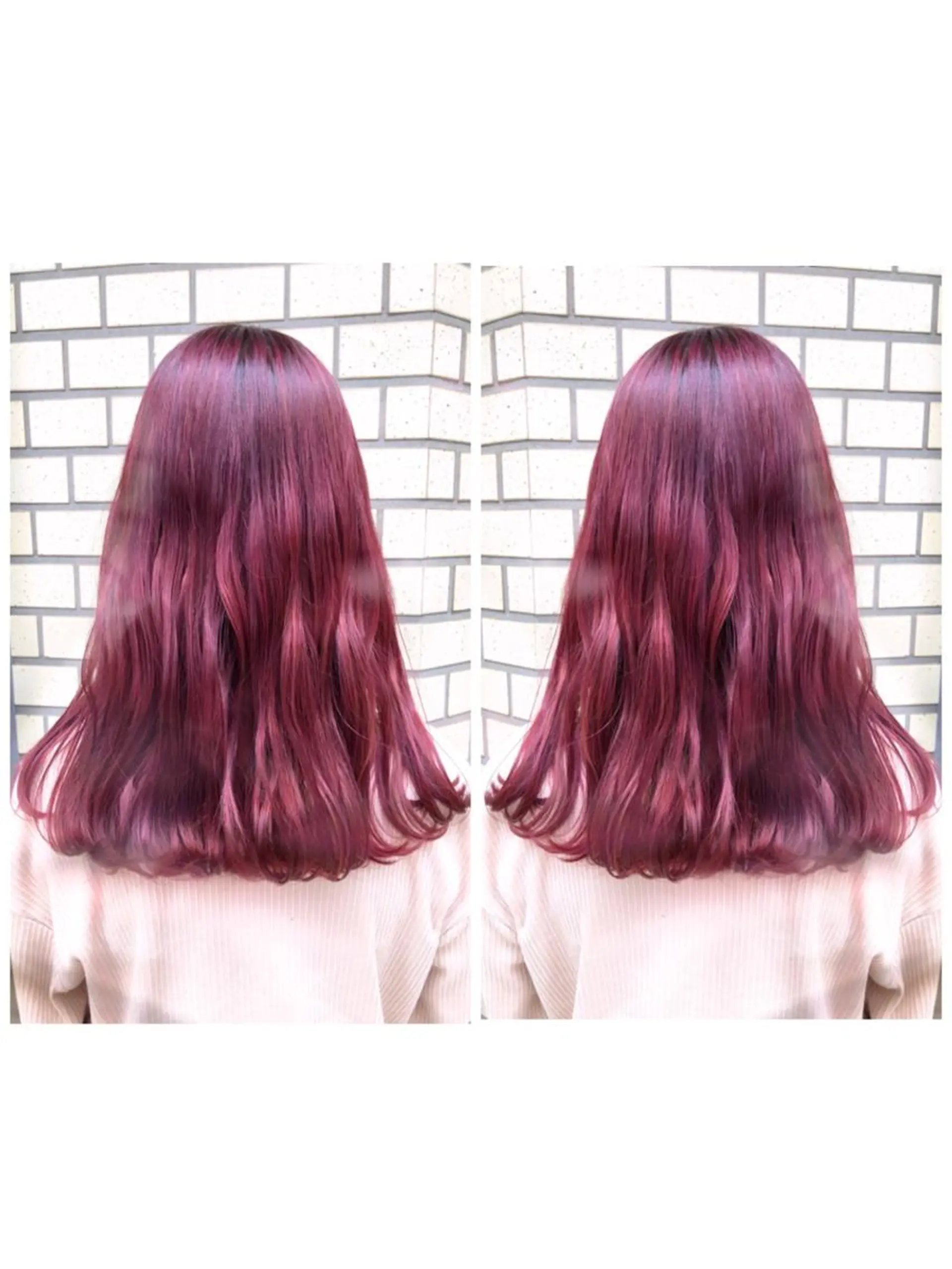 セミロング カラー ピンクカラー ピンクパープル パープルカラー ヘアカラー ブリーチ/髪質改善 🍊店長MASAKiのヘアスタイル