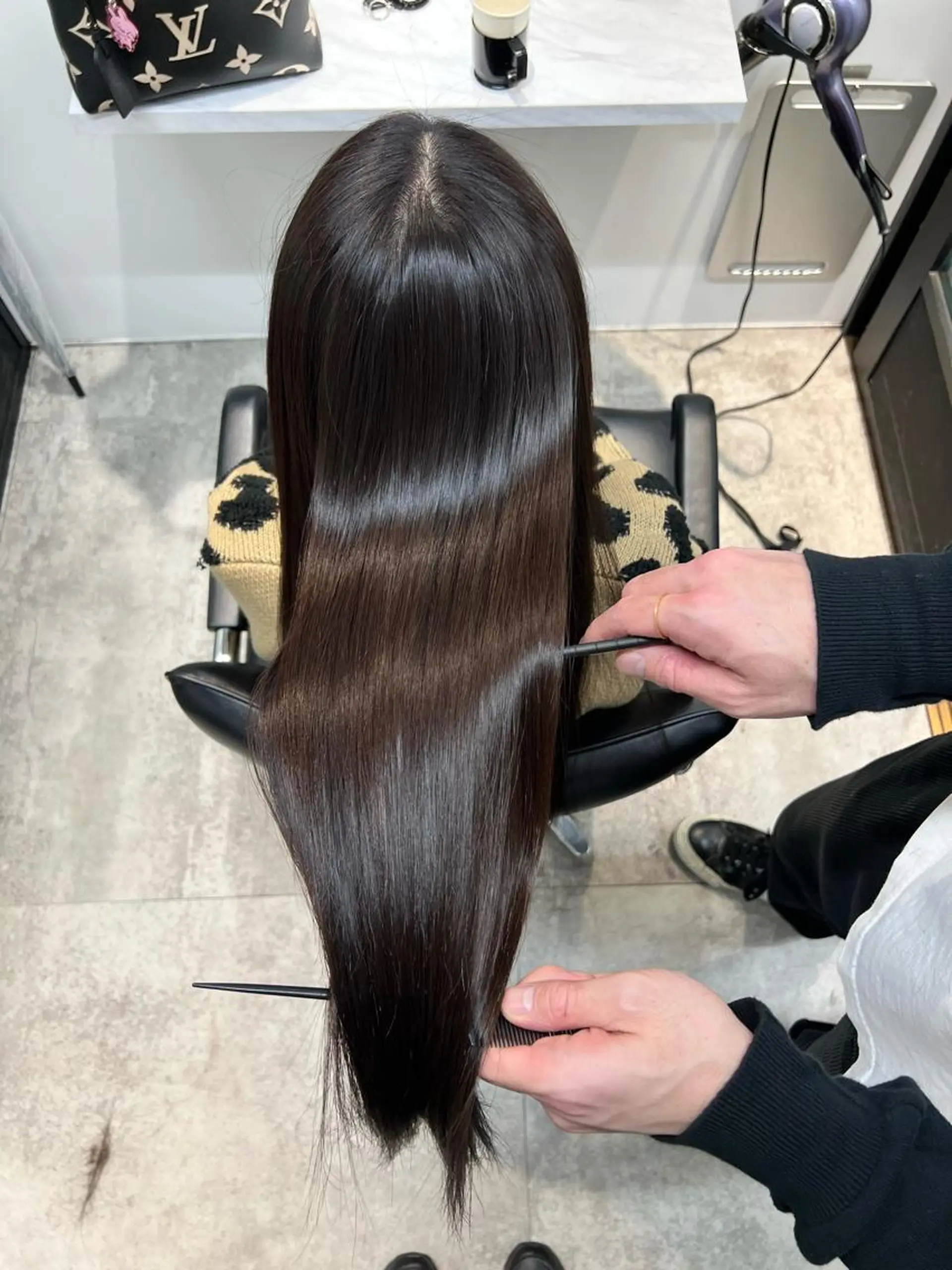 ロング 縮毛矯正 髪質改善/縮毛矯正 艶カラー/珠聡のヘアスタイル