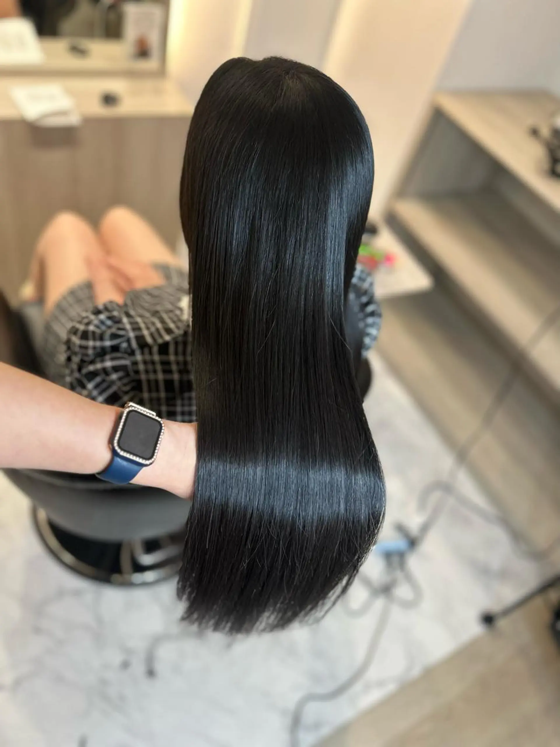 ロング 縮毛矯正 トリートメント &chaLme   心斎橋所属・emi/髪質改善/ 韓国風/艶カラーのヘアスタイル