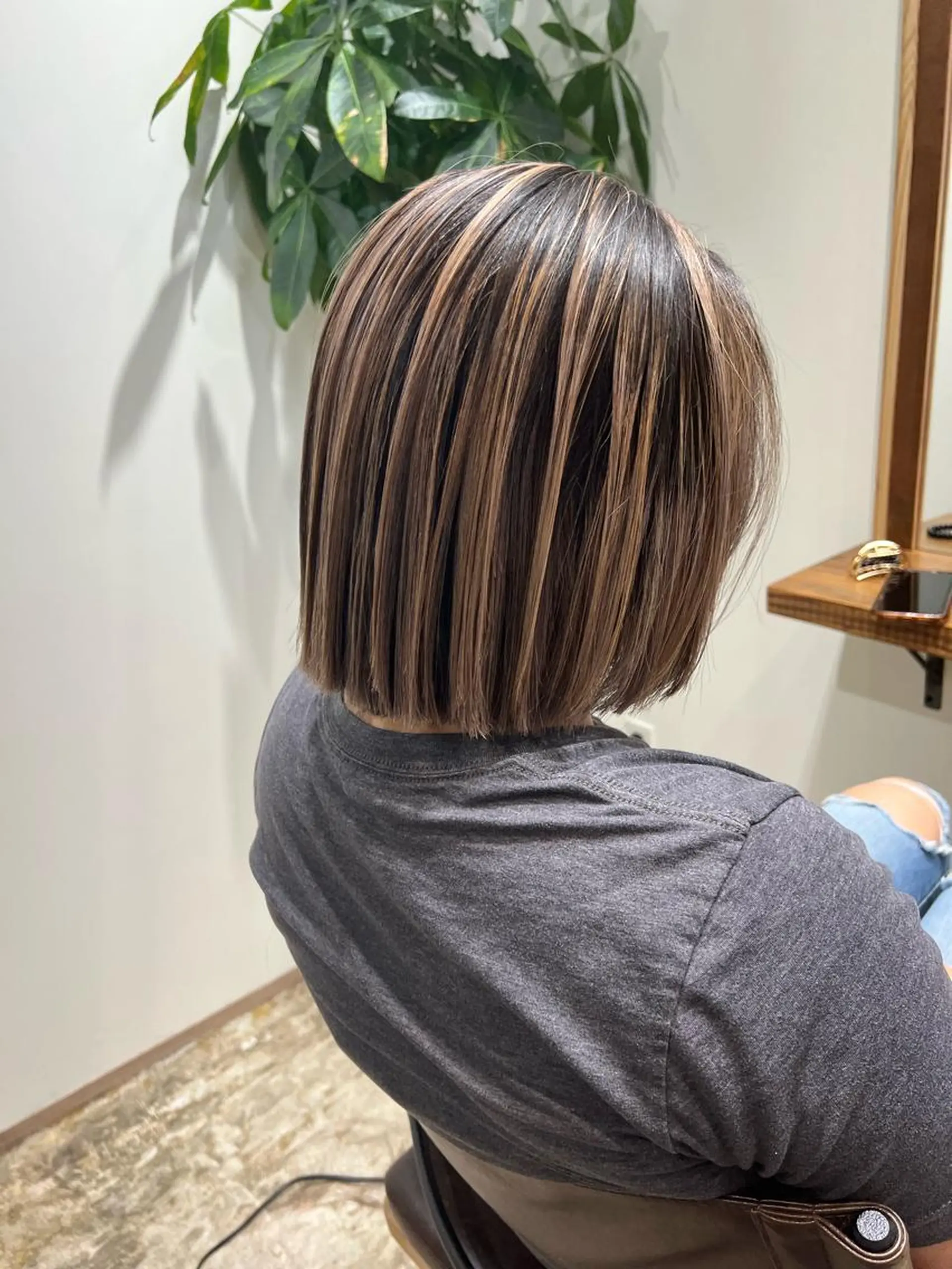 ミディアム カラー nishido ハイライト/メンズのヘアスタイル