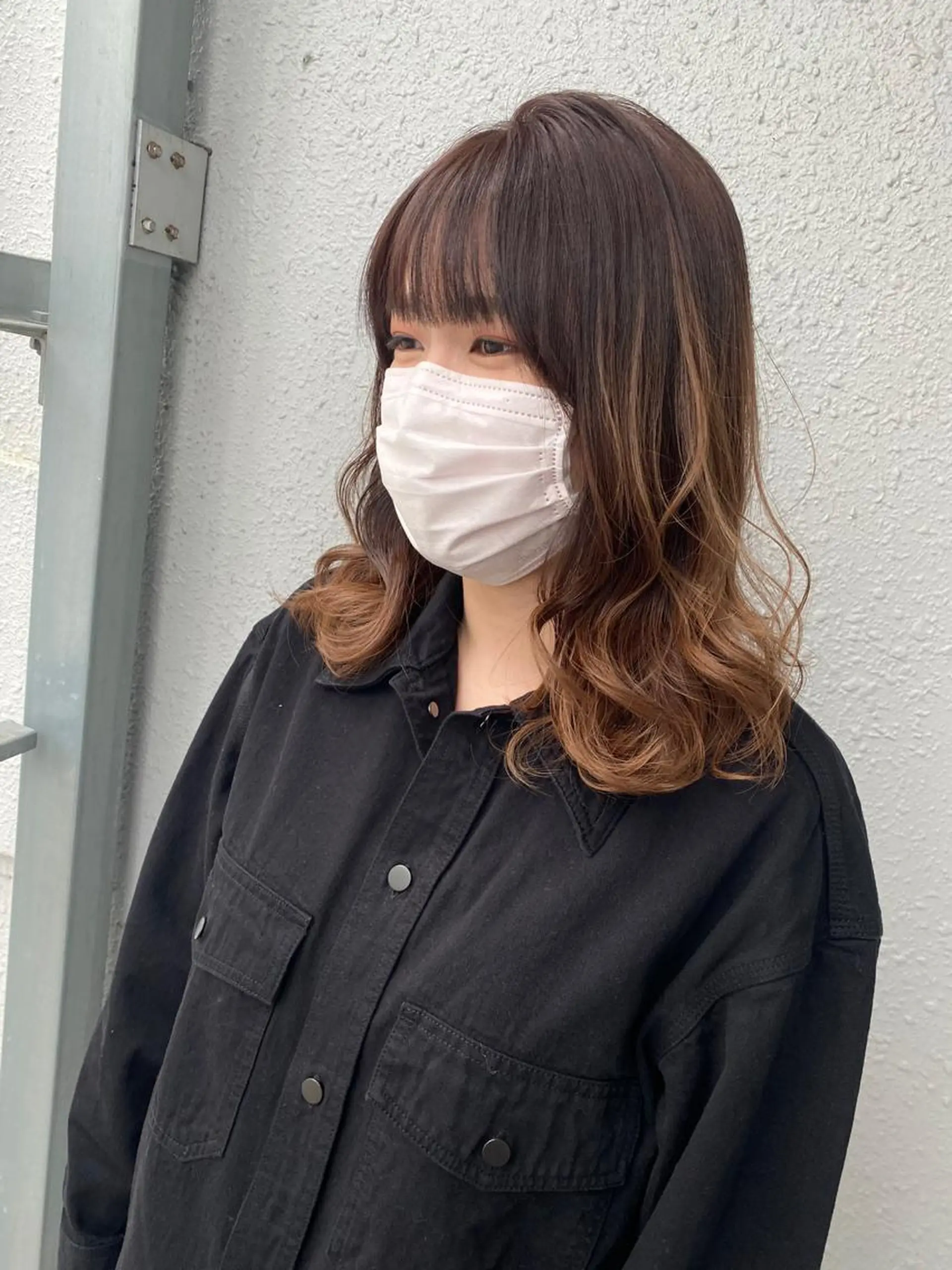 セミロング カラー バレイヤージュ レイヤーカット カット ヘアカラー トリートメント 後藤紗英/髪質改善 /オリーブベージュのヘアスタイル