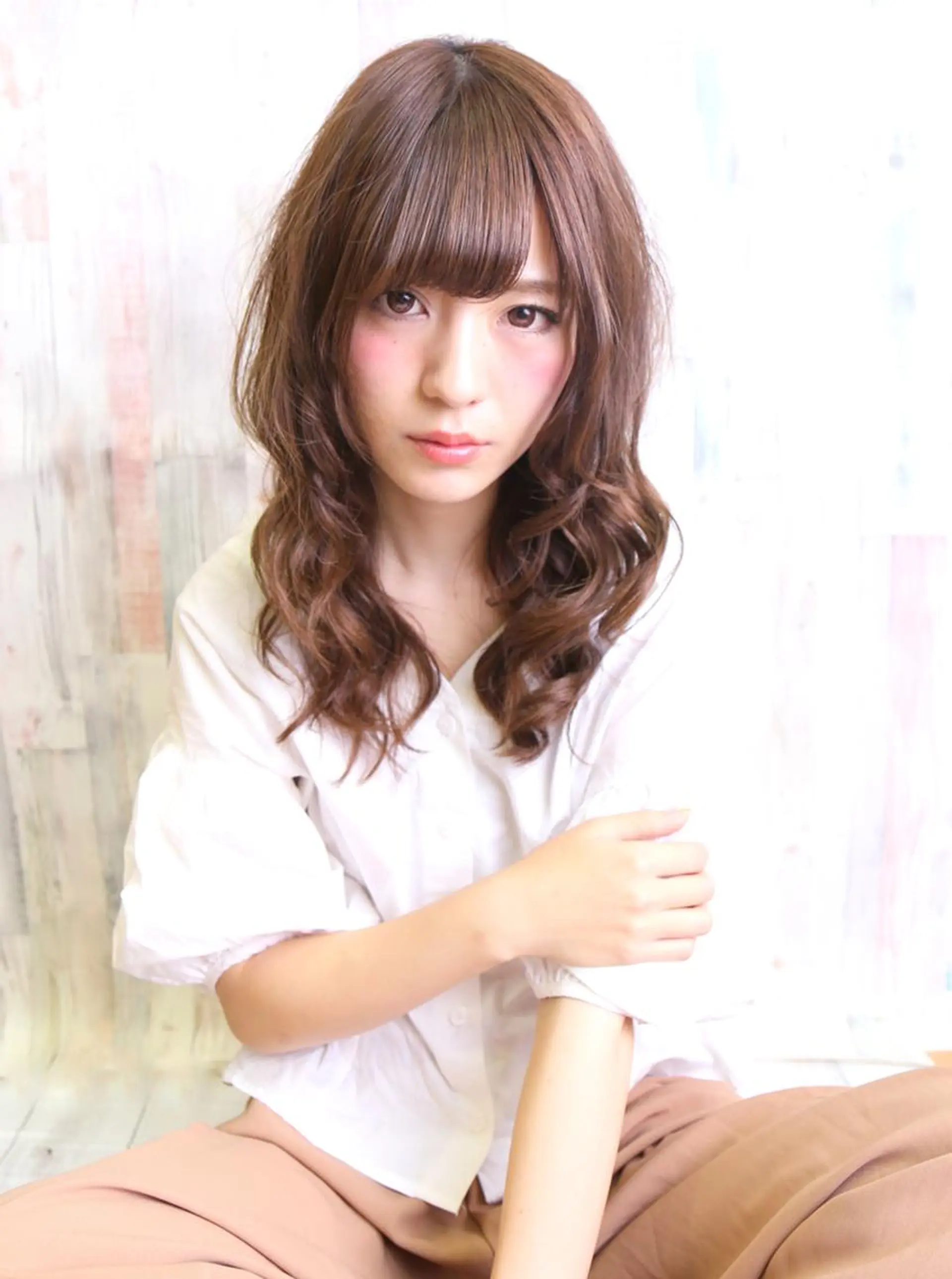 セミロング カット ヘアカラー トリートメント HAIR BRAND Link トアロードのヘアスタイル