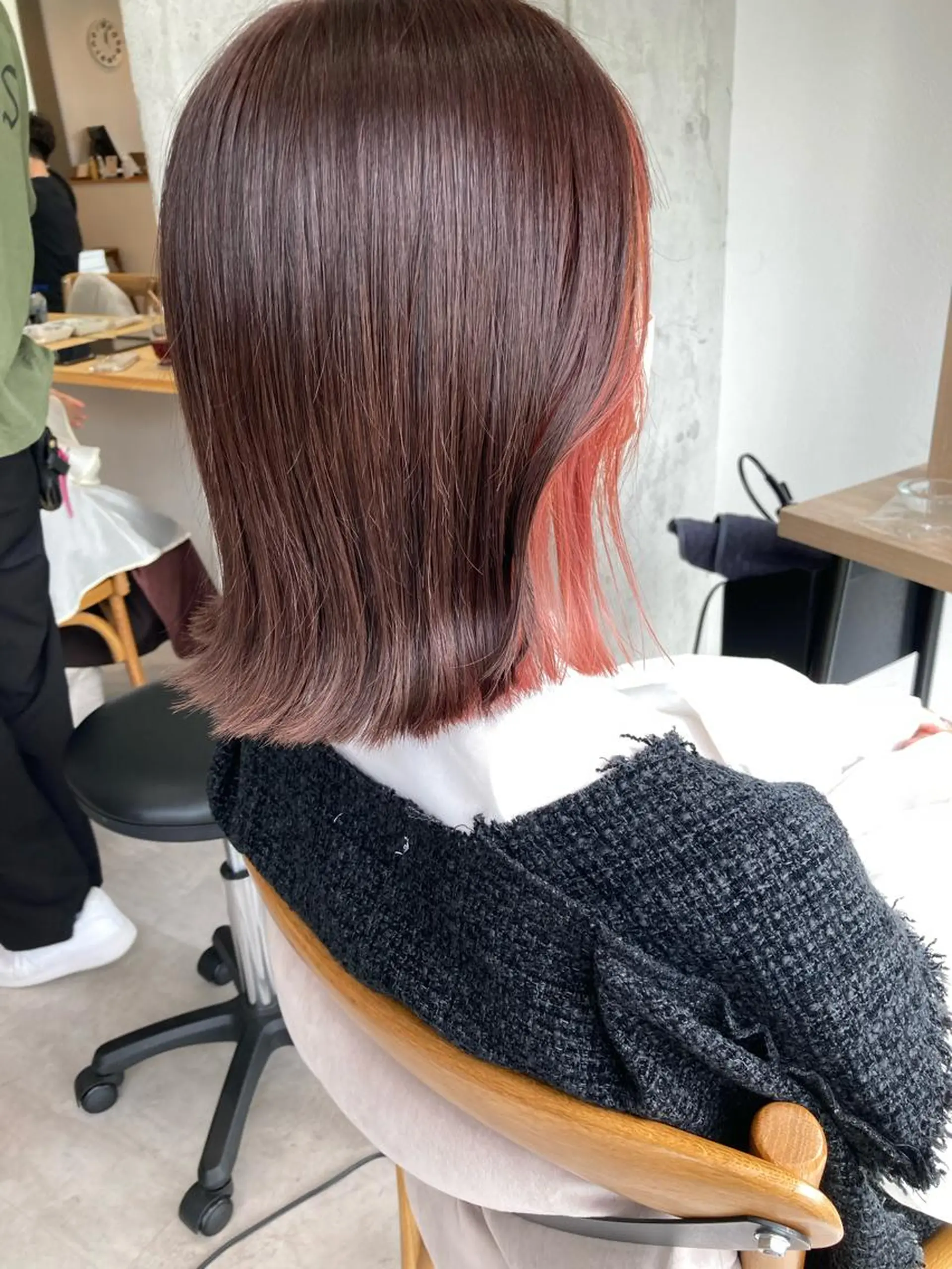 ミディアム カット ヘアカラー トリートメント ✨色持ちの良い艶 カラー✨蟹江真世のヘアスタイル