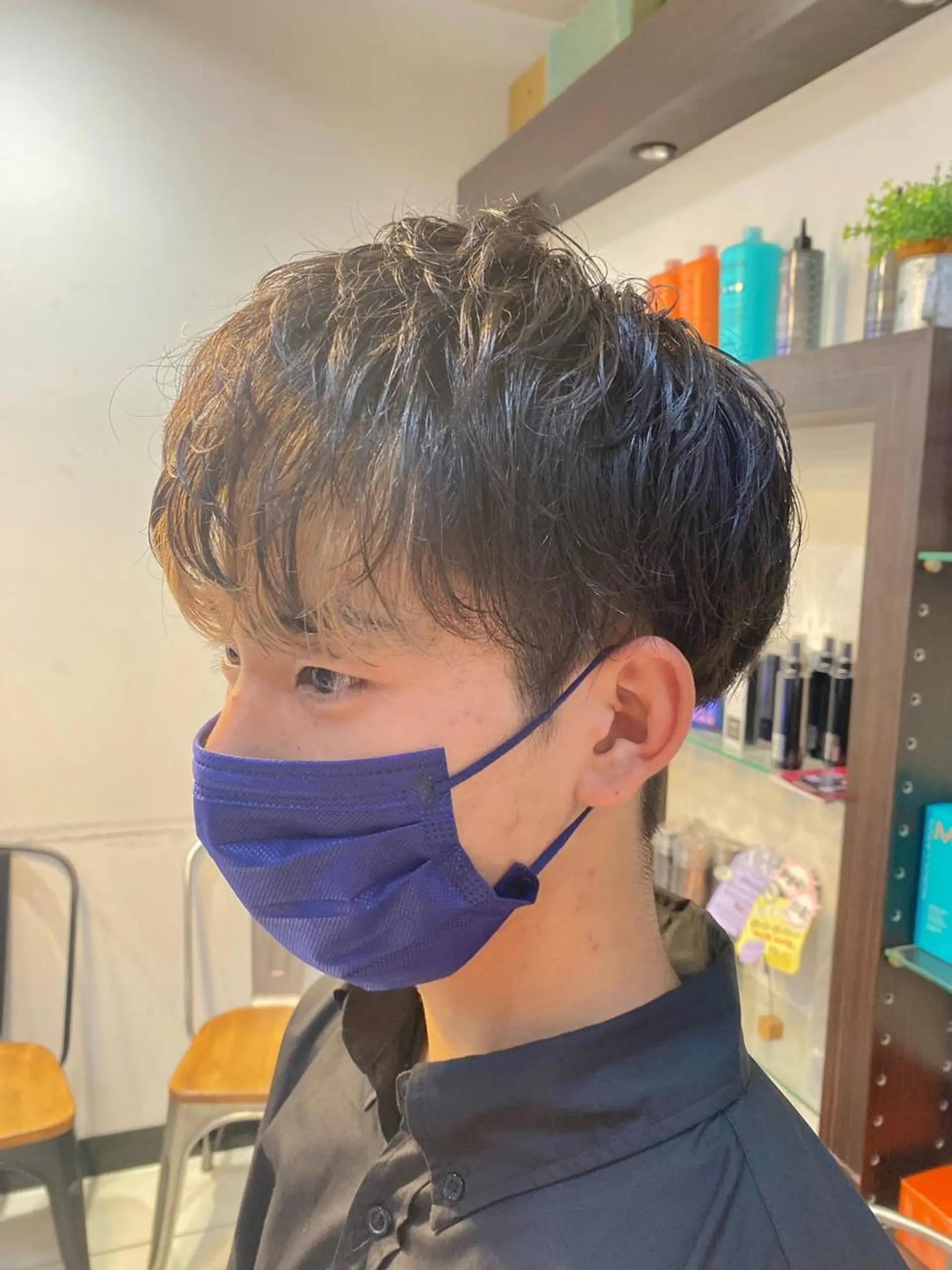 ショート カラー メンズ 酸スト/フェザー パーマ/三谷海斗のヘアスタイル