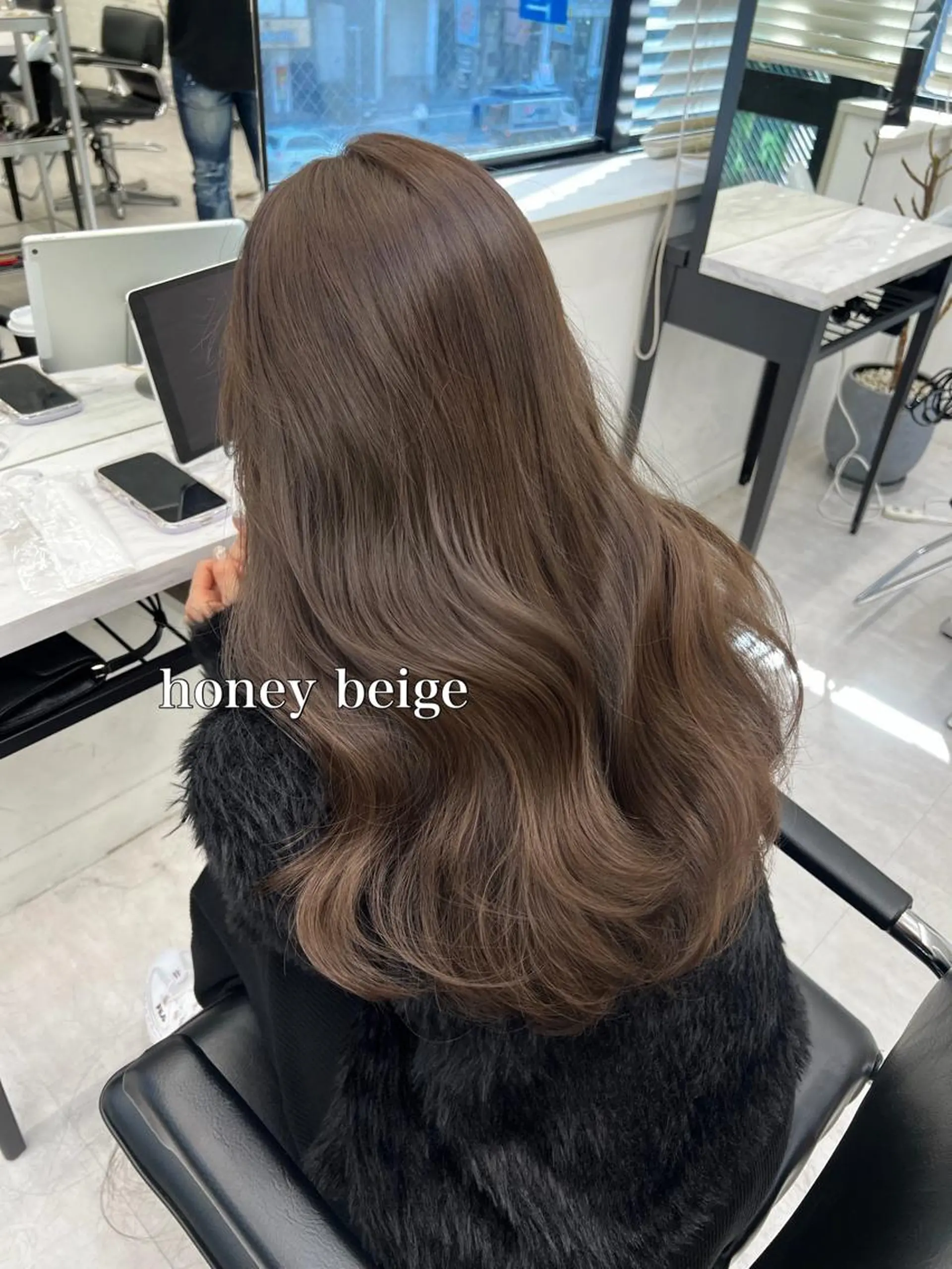 ロング カット ヘアカラー トリートメント 韓国ヘア♡ 顔まわりカットayaのヘアスタイル